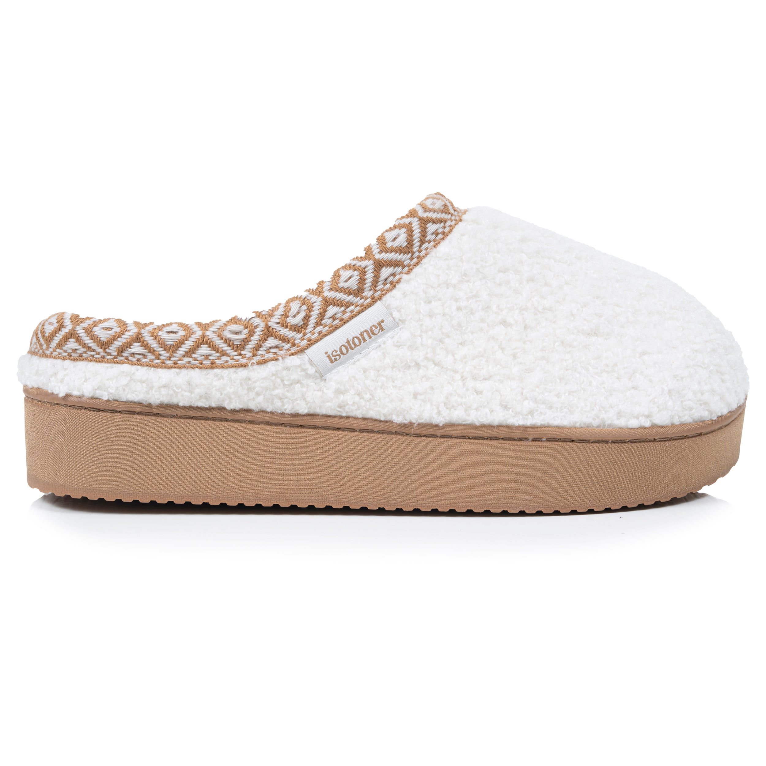 isotoner-chaussons-mules-plateforme-femme-ivoire-liser image 8