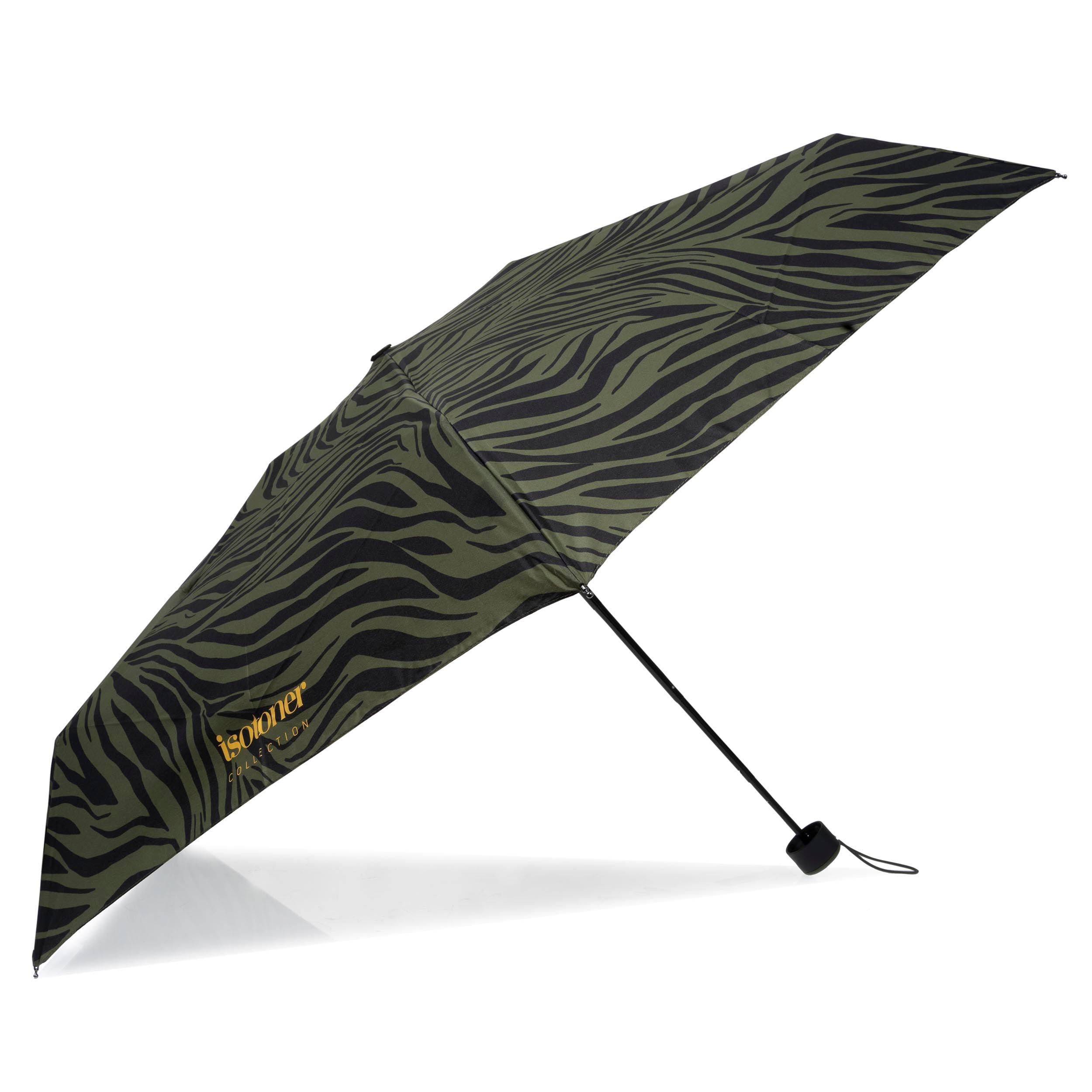 isotoner-parapluie-mini-slim-z-bre-kaki image 2