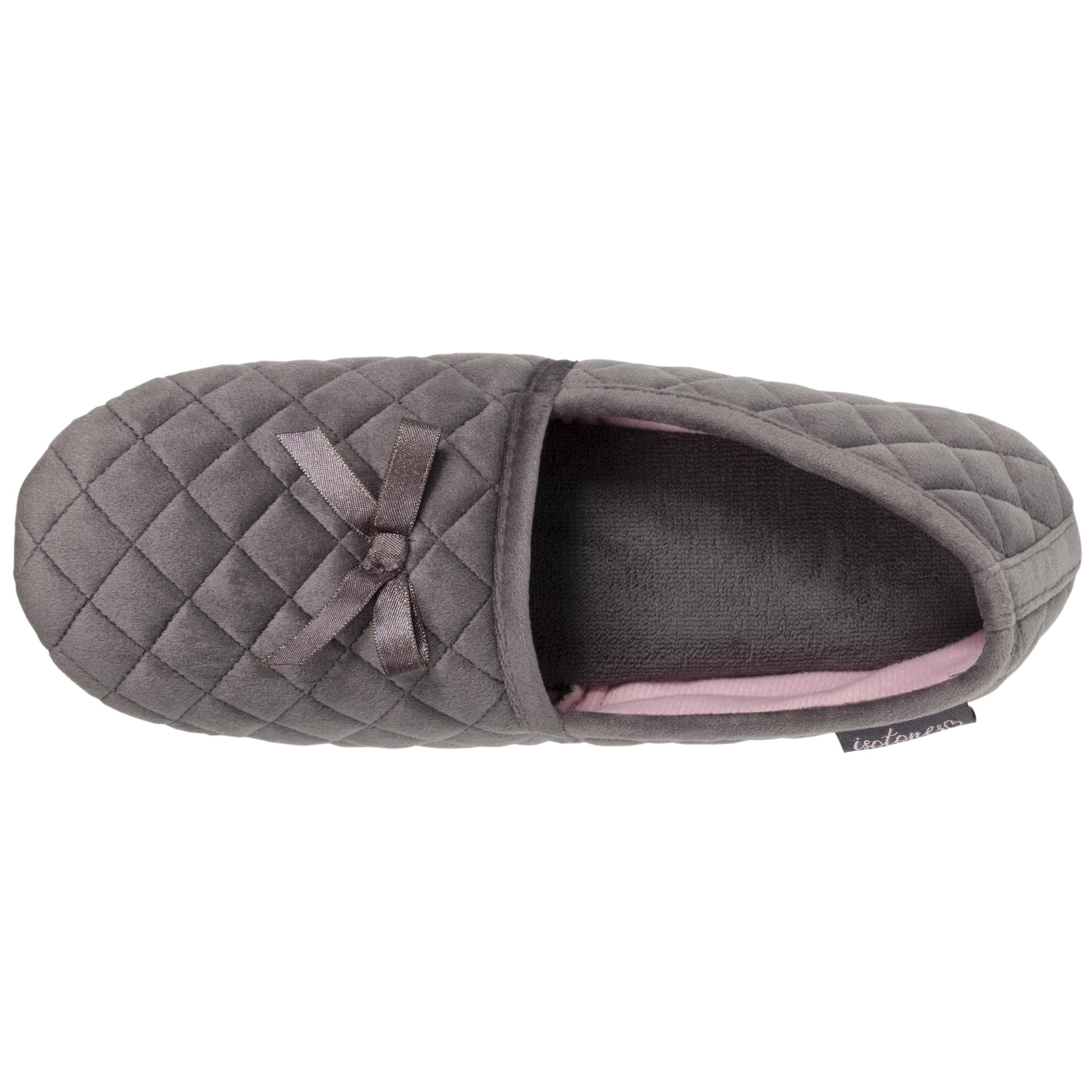 isotoner-chaussons-slippers-femme-gris-fonc-n-ud-scintillant image 2