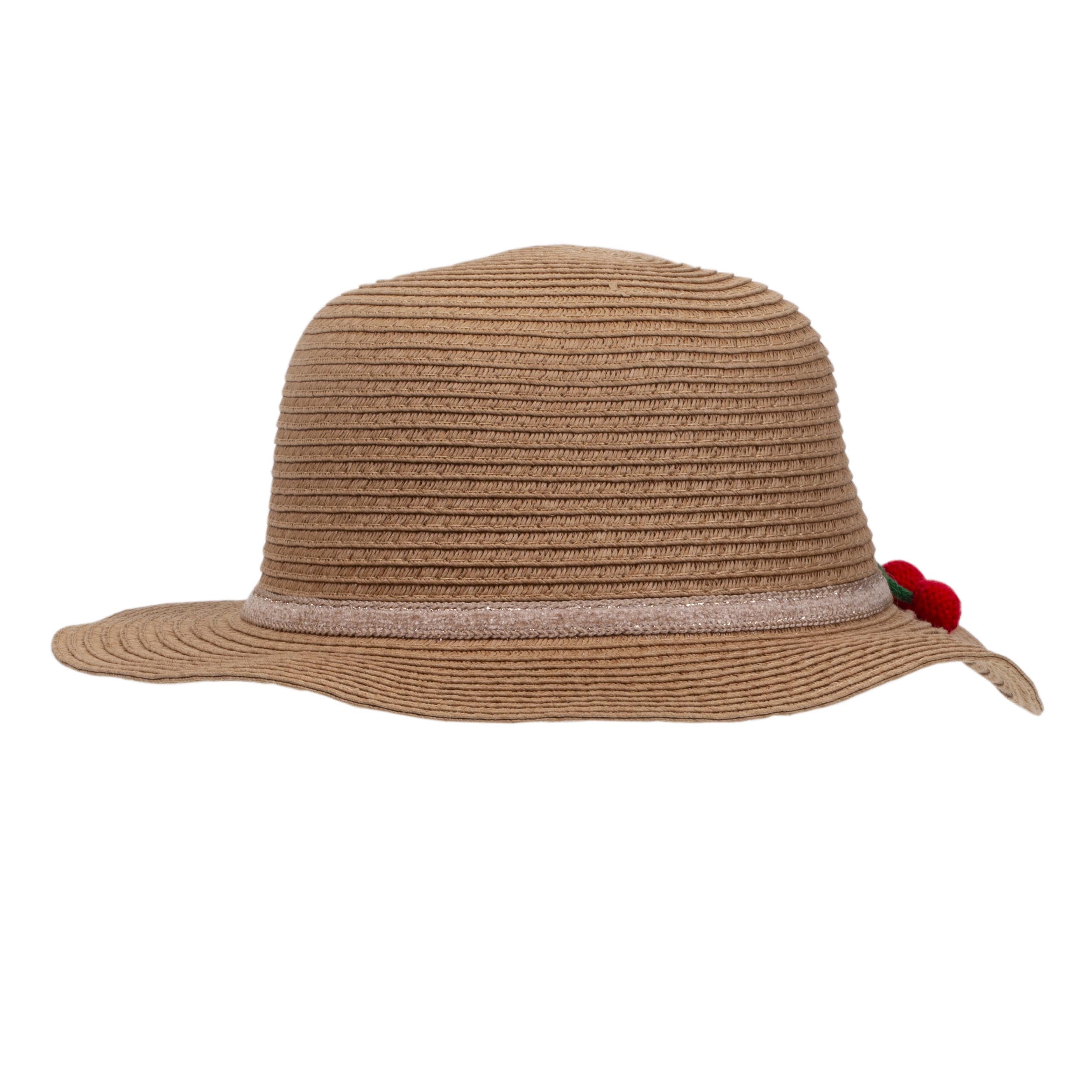 isotoner-chapeau-capeline-fille-4-8-ans-cerises-paille-l-g-re image 2