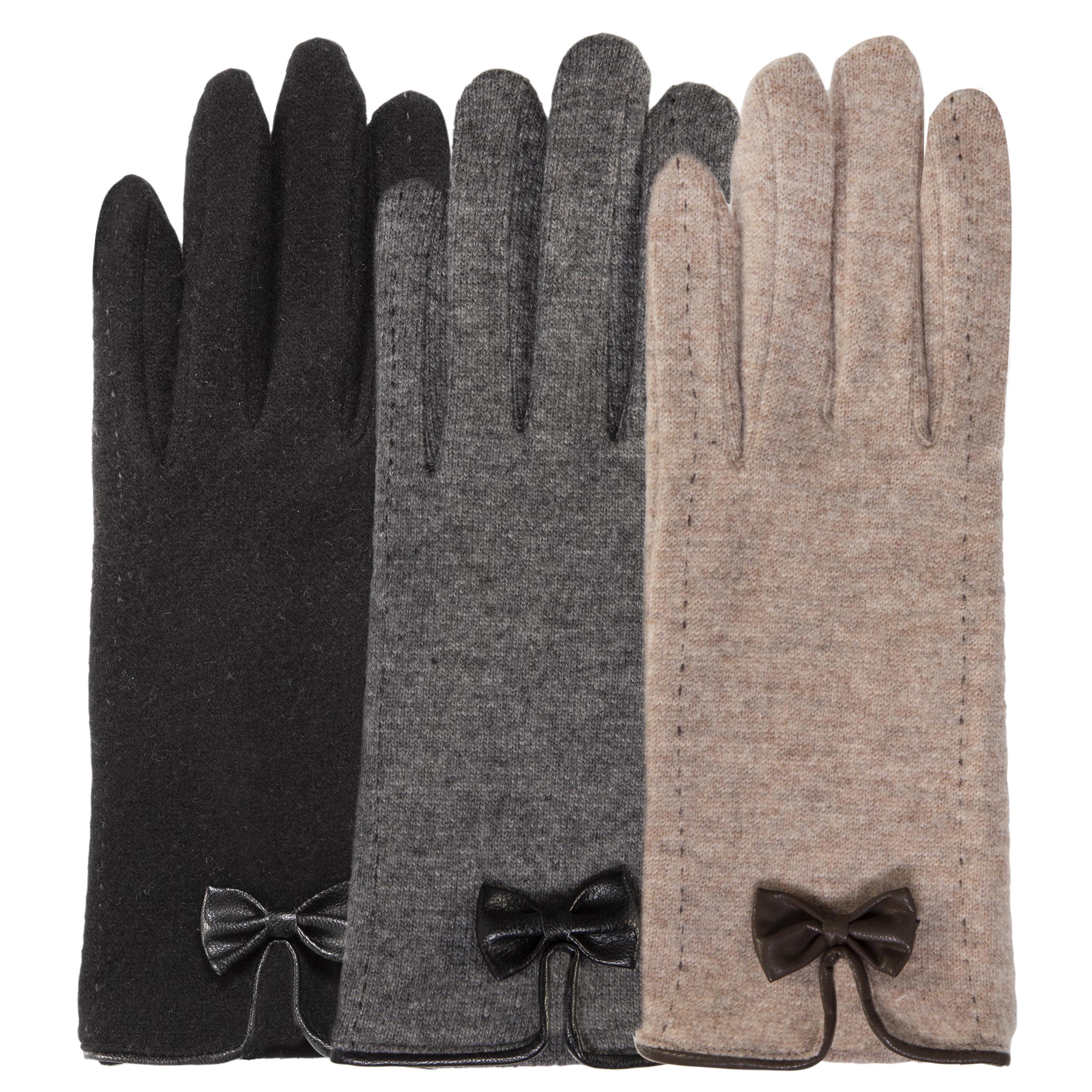 isotoner-gants-femme-tactiles-n-ud-noir-smartouch image 2