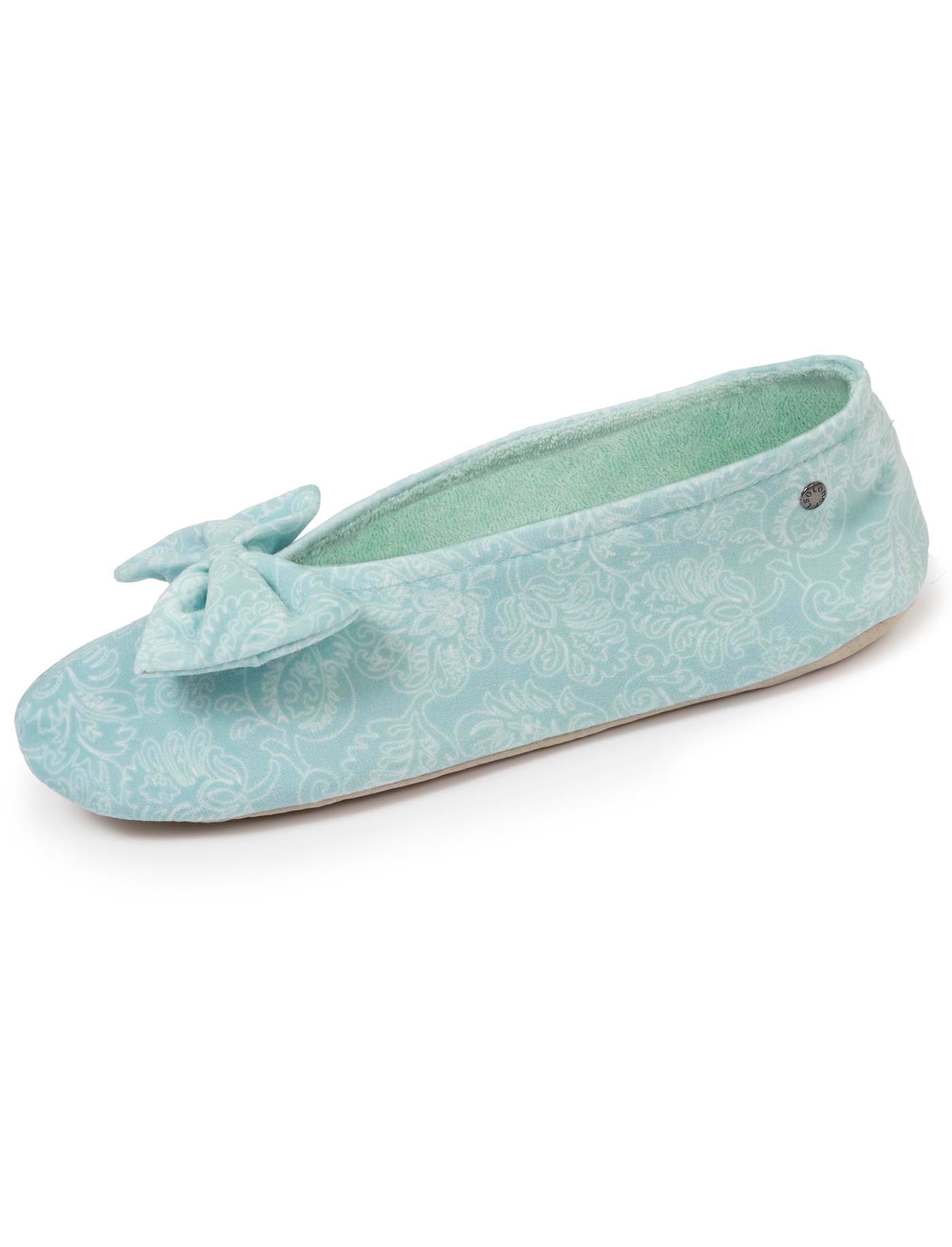 isotoner-chaussons-ballerines-grand-n-ud-femme-vert-eau image 6