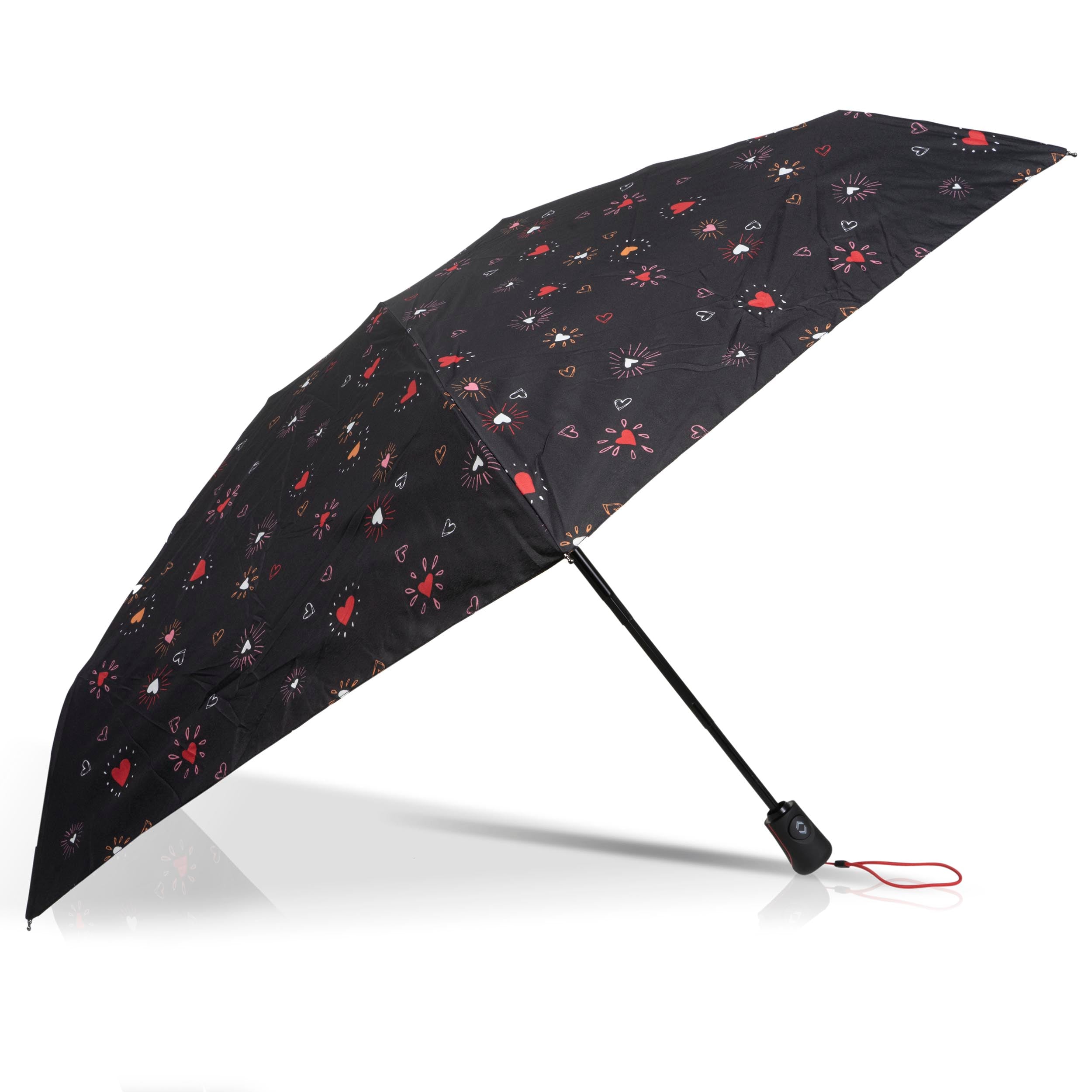 isotoner-parapluie-mini-auto-c-ur-rouge-ultra-d-perlant image 2