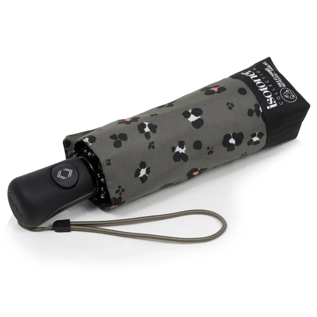 isotoner-parapluie-mini-auto-l-opard-kaki image 1