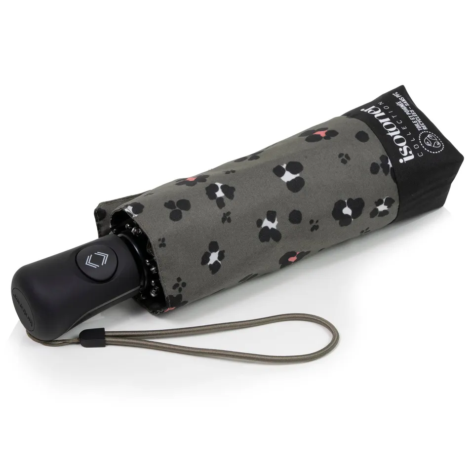 isotoner-parapluie-mini-auto-l-opard-kaki image 1