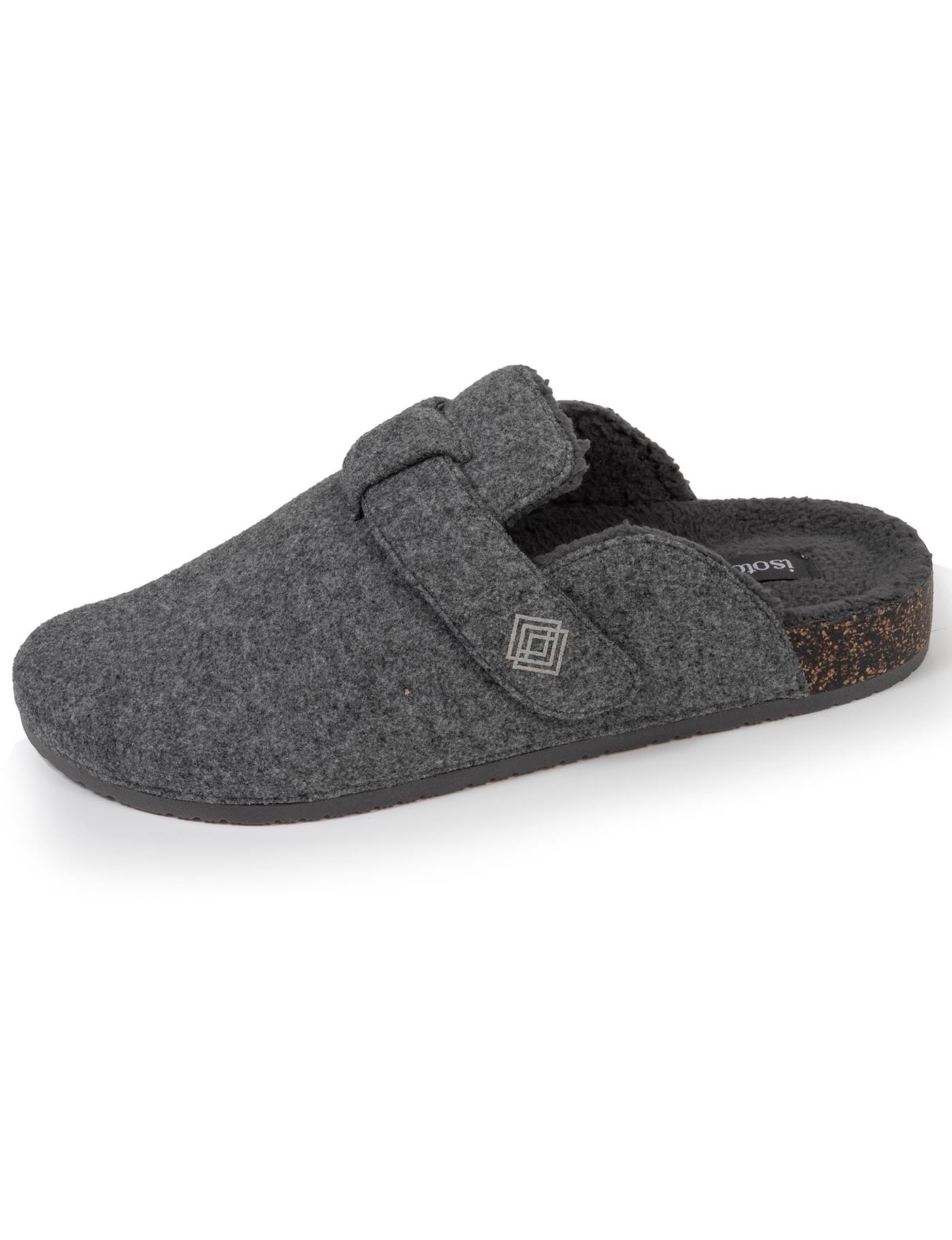 isotoner-chaussons-sabots-homme-gris-chin-bride-scratch image 6