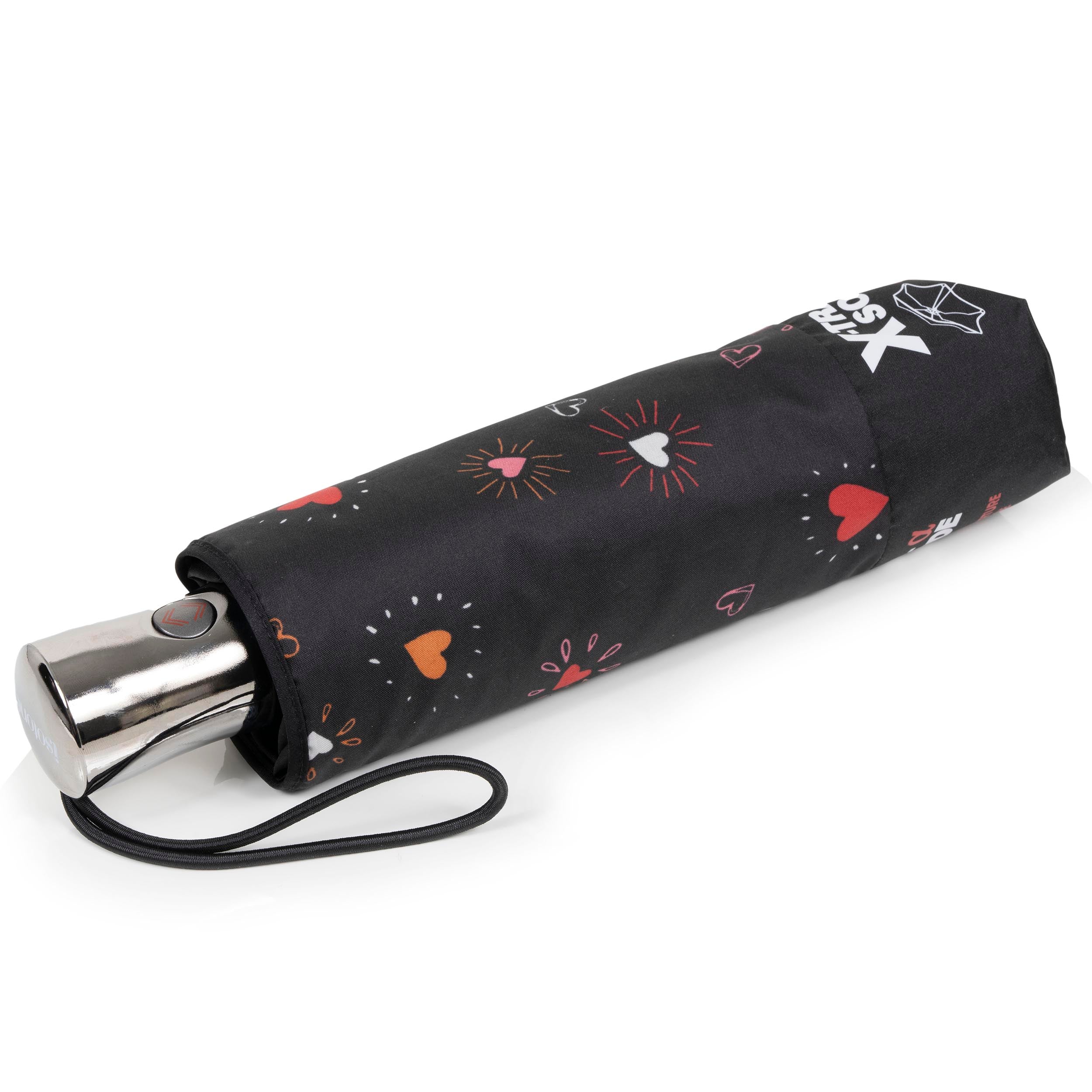 isotoner-parapluie-x-tra-solide-28-cm-coeur-rouge-automatique image 1