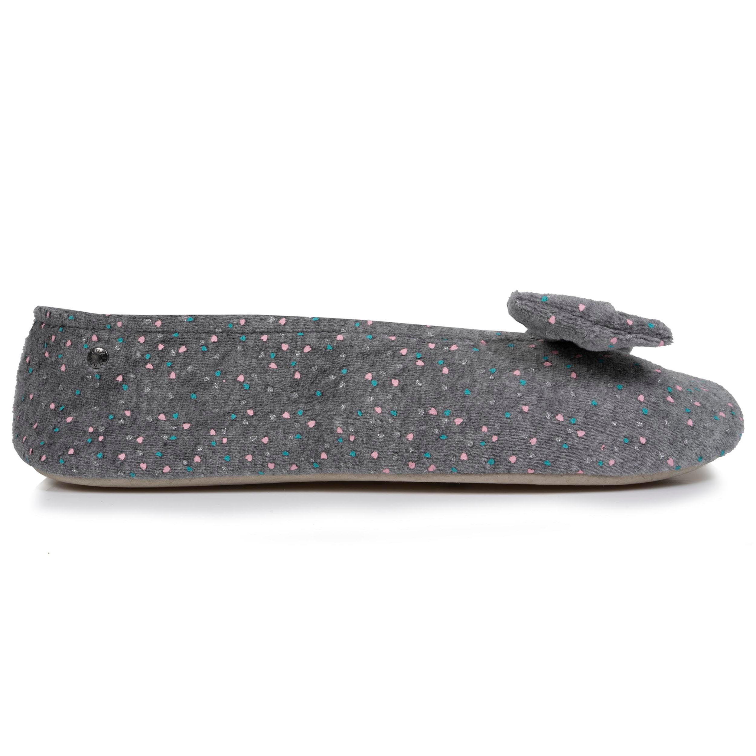 isotoner-chaussons-ballerines-femme-grand-n-ud-gris-chin image 8