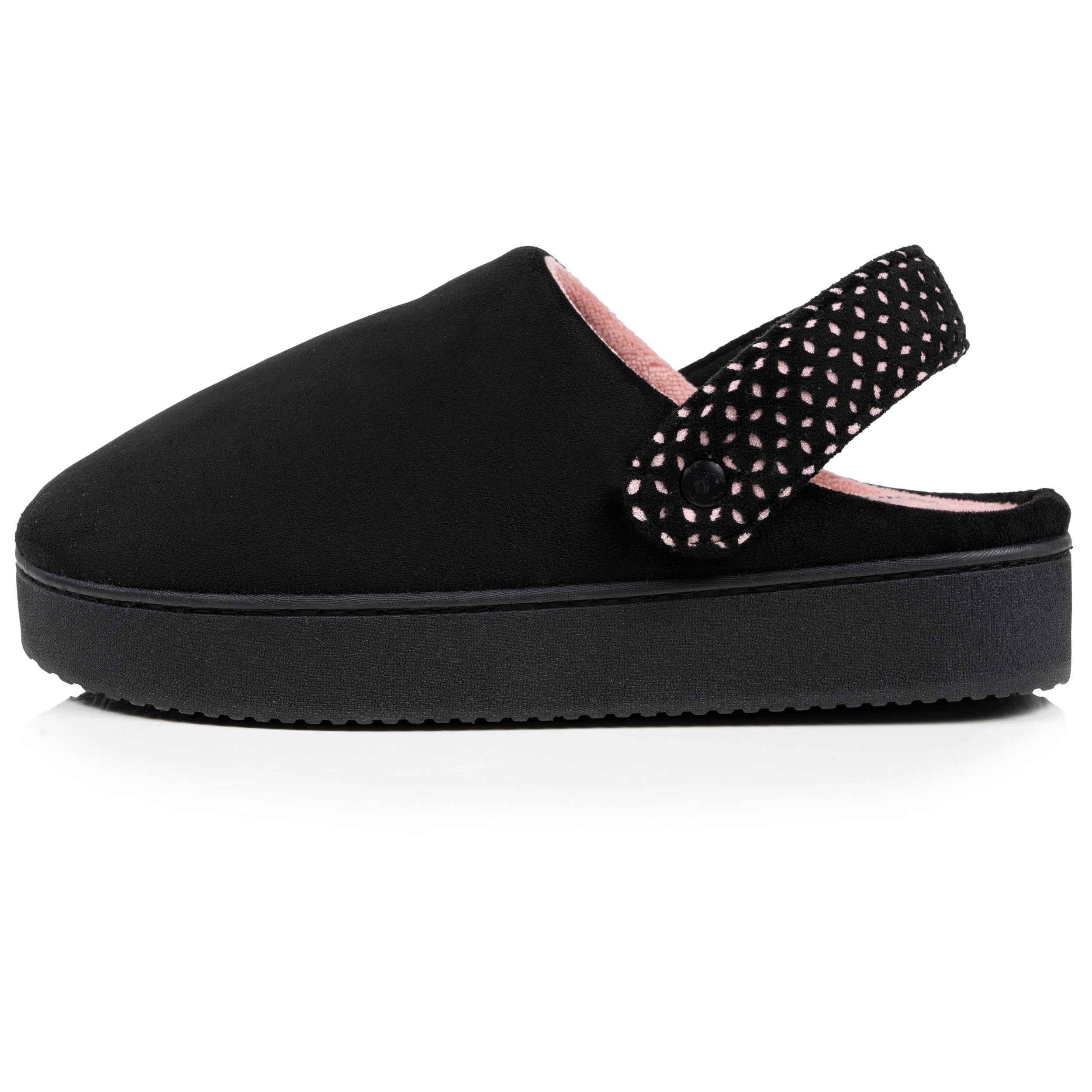 isotoner-chaussons-mules-plateforme-femme-bride-noir image 3
