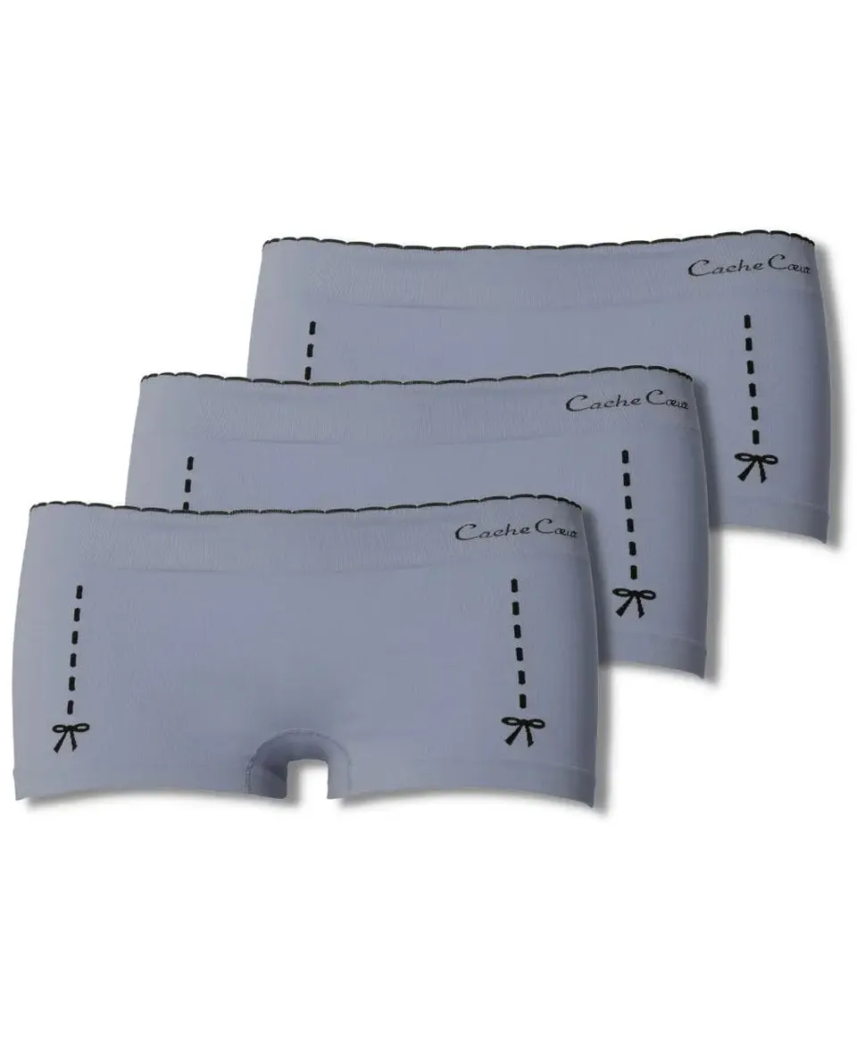 cache-c-ur-illusion-lot-de-3-shortys-de-grossesse-gris image 1