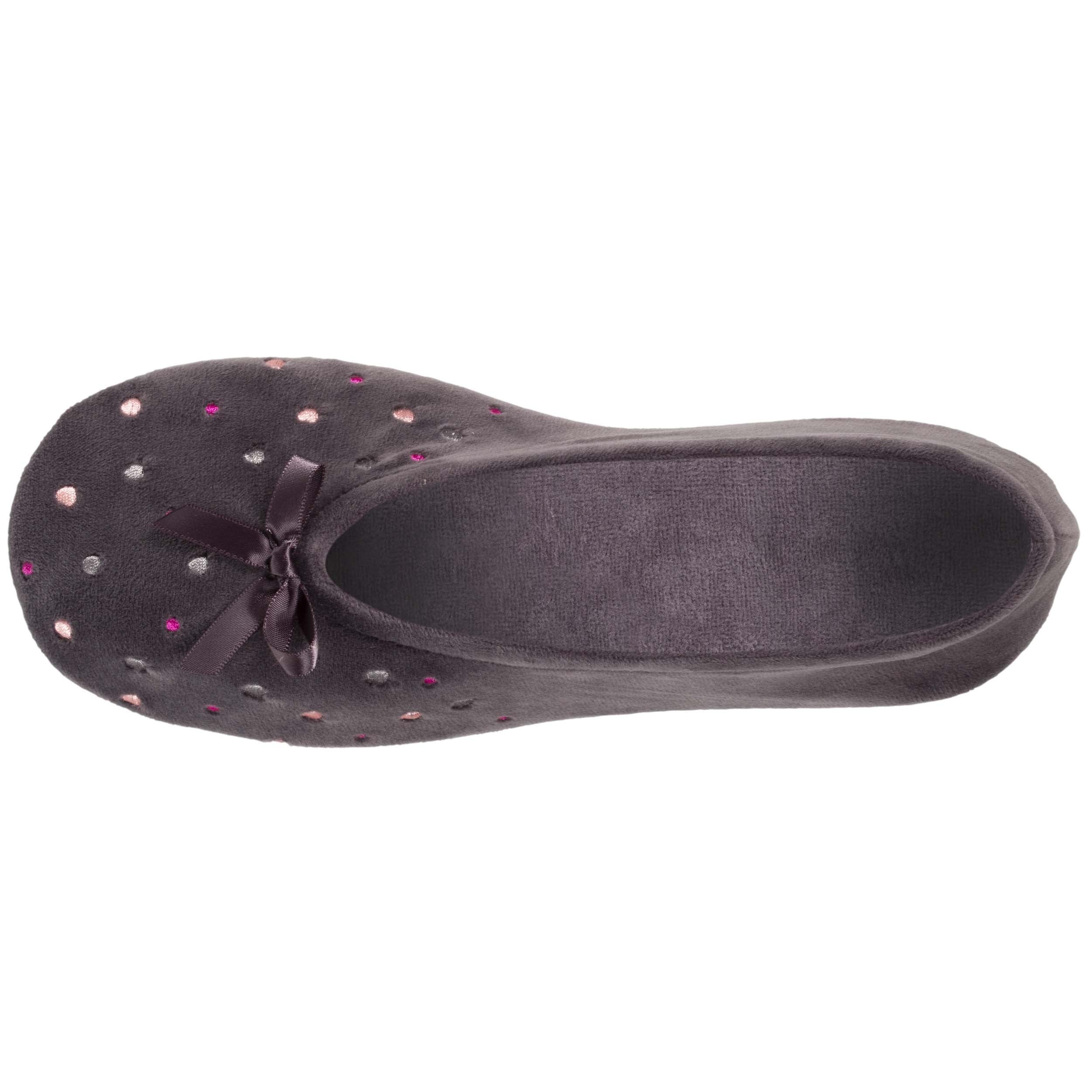 isotoner-chaussons-ballerines-femme-pois-brod-s image 2