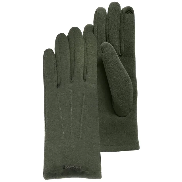 isotoner-gants-femme-tissu-doux-chaud-vert image 1