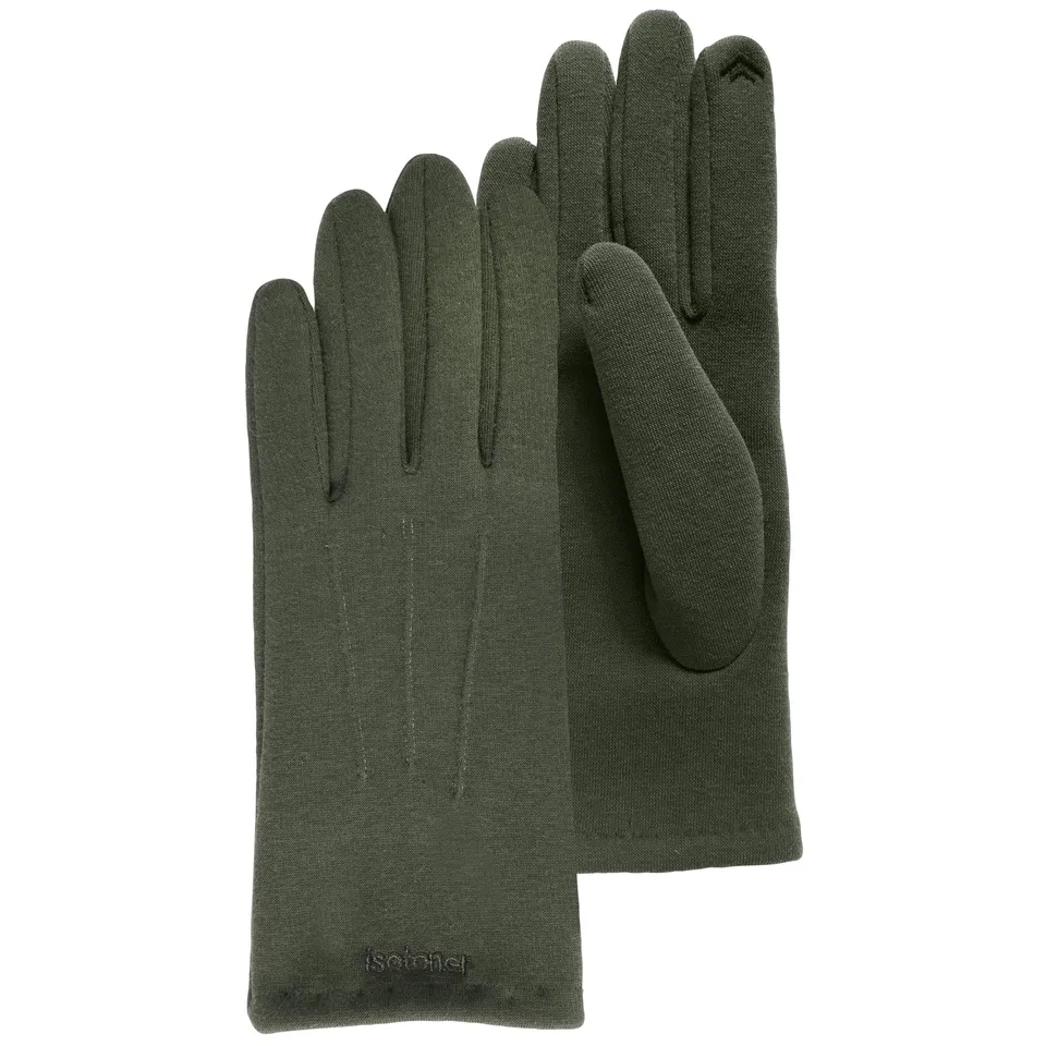 isotoner-gants-femme-tissu-doux-chaud-vert image 1
