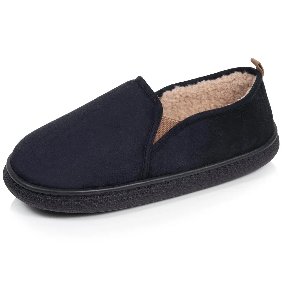 isotoner-chaussons-slippers-homme-noir-confort-quotidien image 1