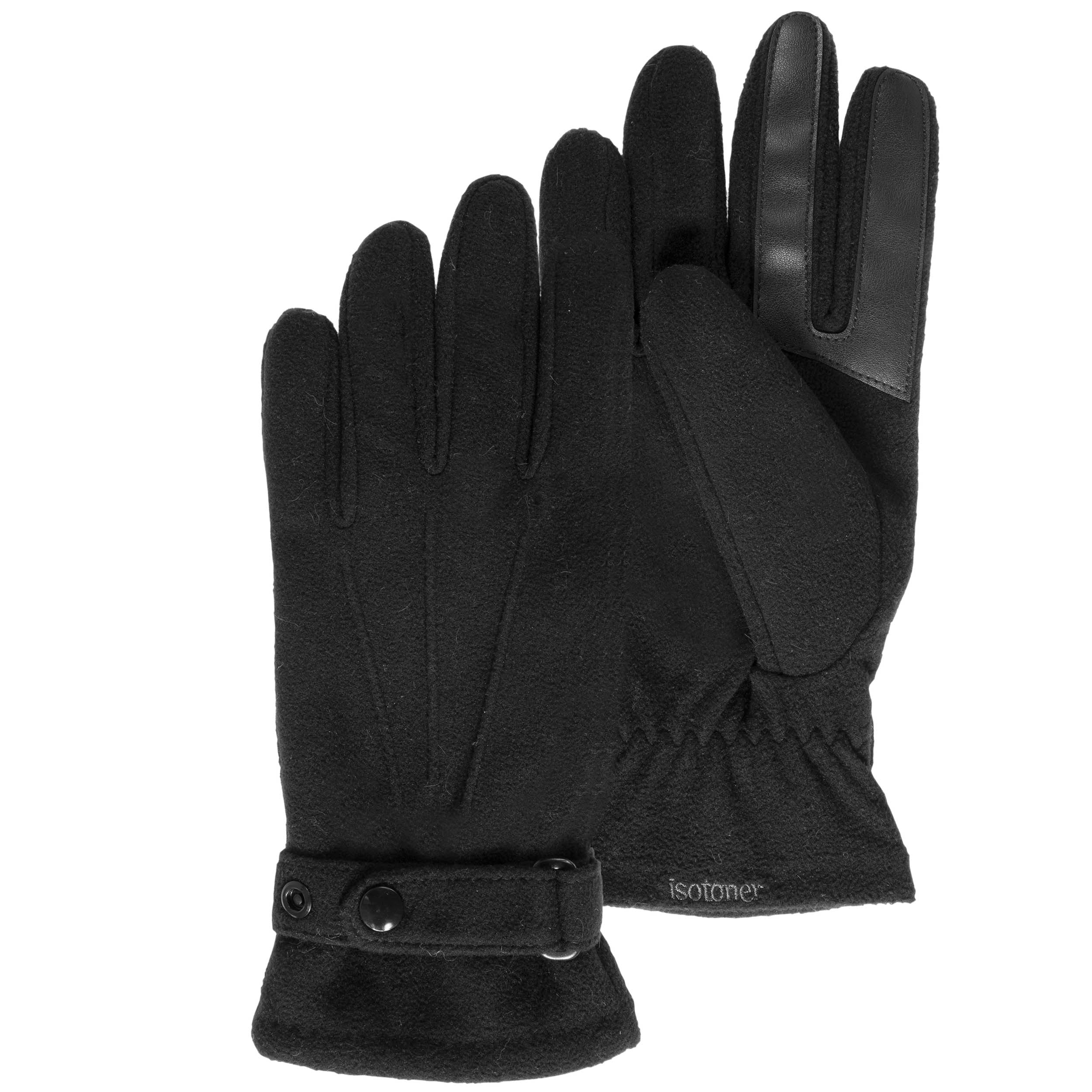 isotoner-gants-homme-polaire-recycl-e-noir-smartouch image 1
