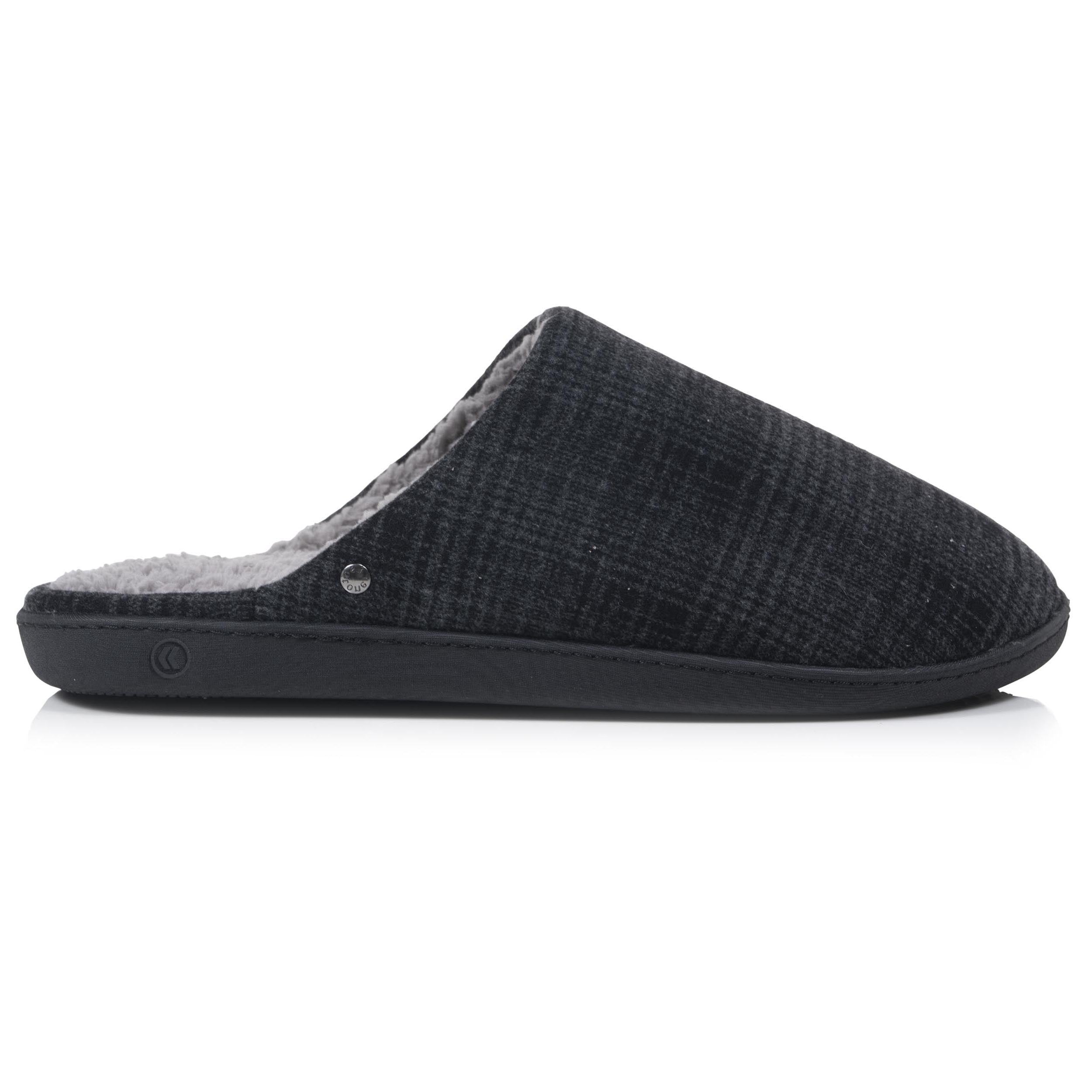 isotoner-chaussons-mules-homme-tartan-noir image 8