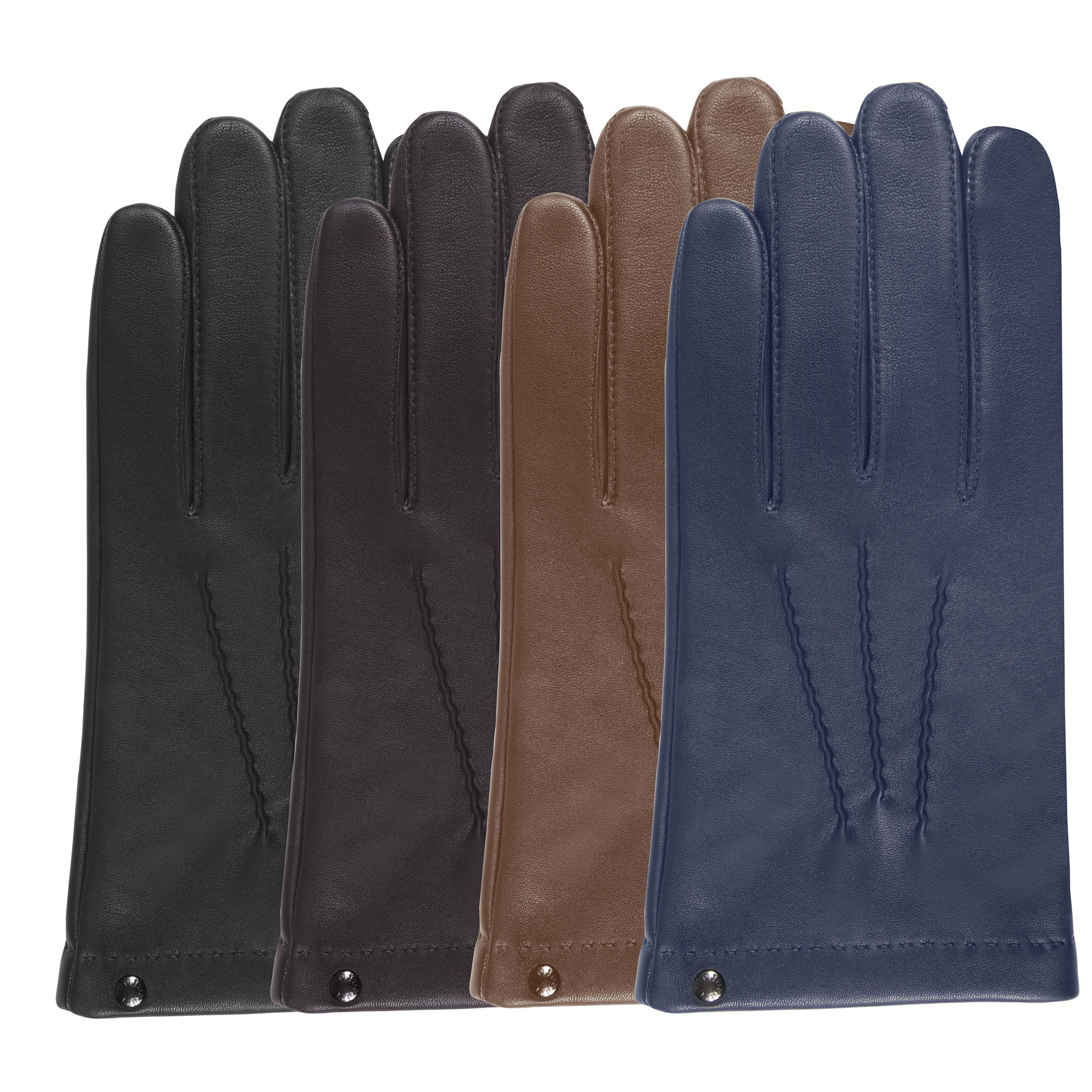 isotoner-gants-homme-cuir-d-agneau-soie-caramel image 2