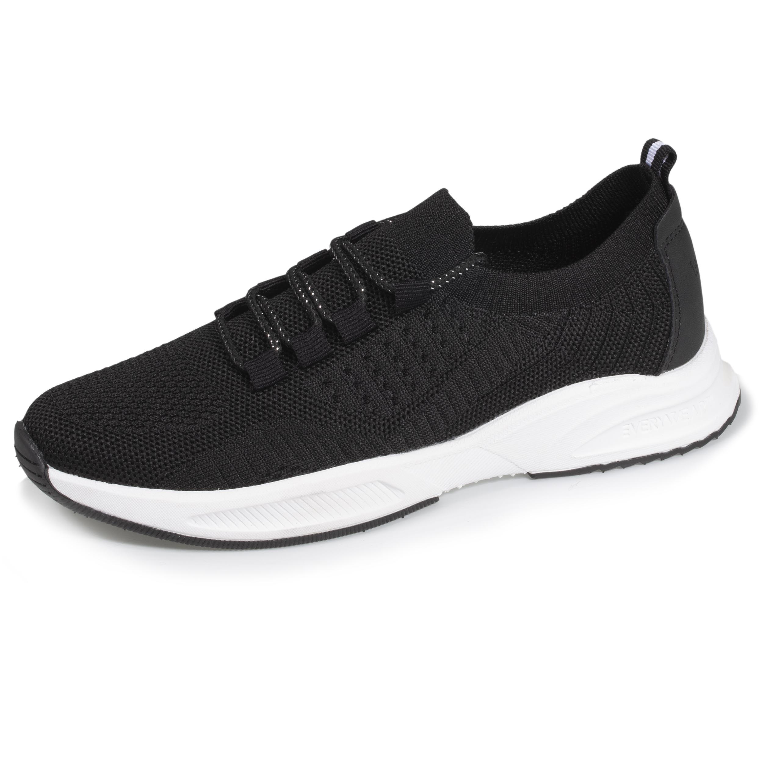 isotoner-baskets-confort-femme-slip-on-lacets-noir image 1
