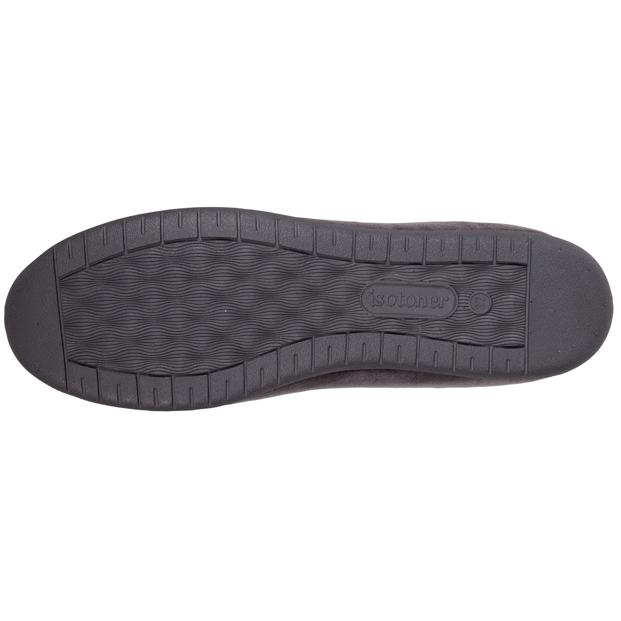 isotoner-chaussons-ballerines-femme-n-ud-confort-noir-coton-bio image 5