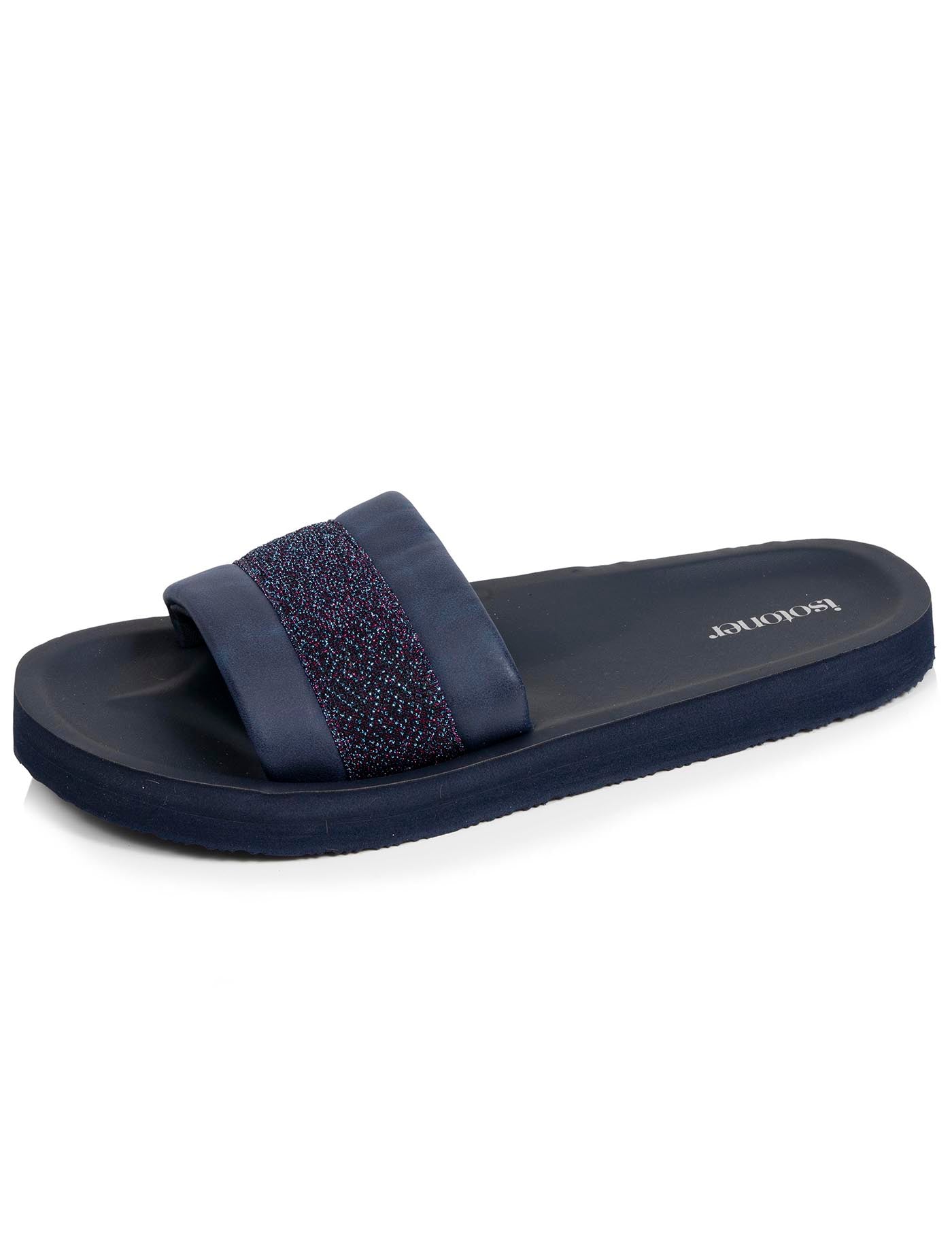 isotoner-mules-claquettes-femme-moul-es-marine-paillet image 6