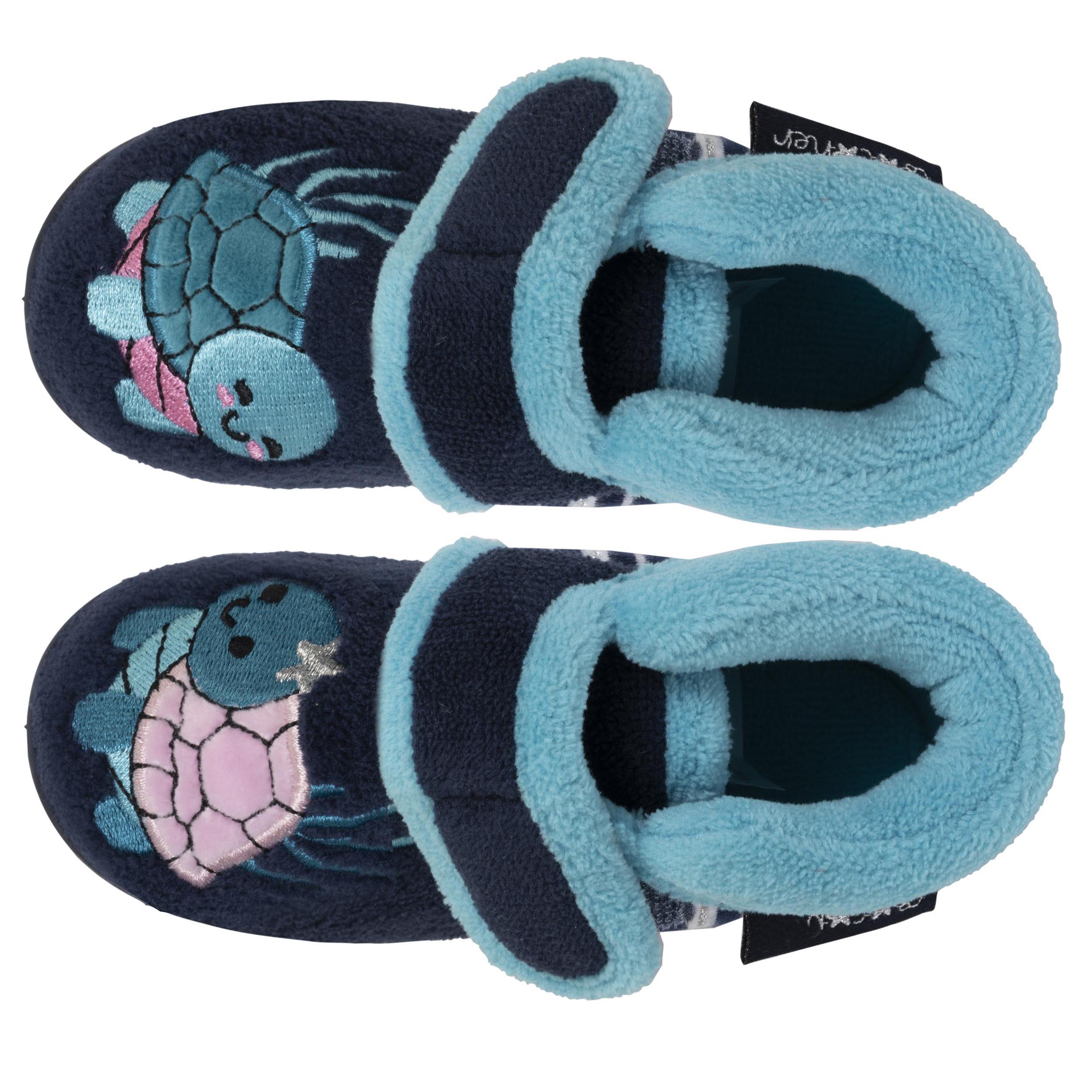 isotoner-chaussons-bottillons-scratch-enfant-marine image 2