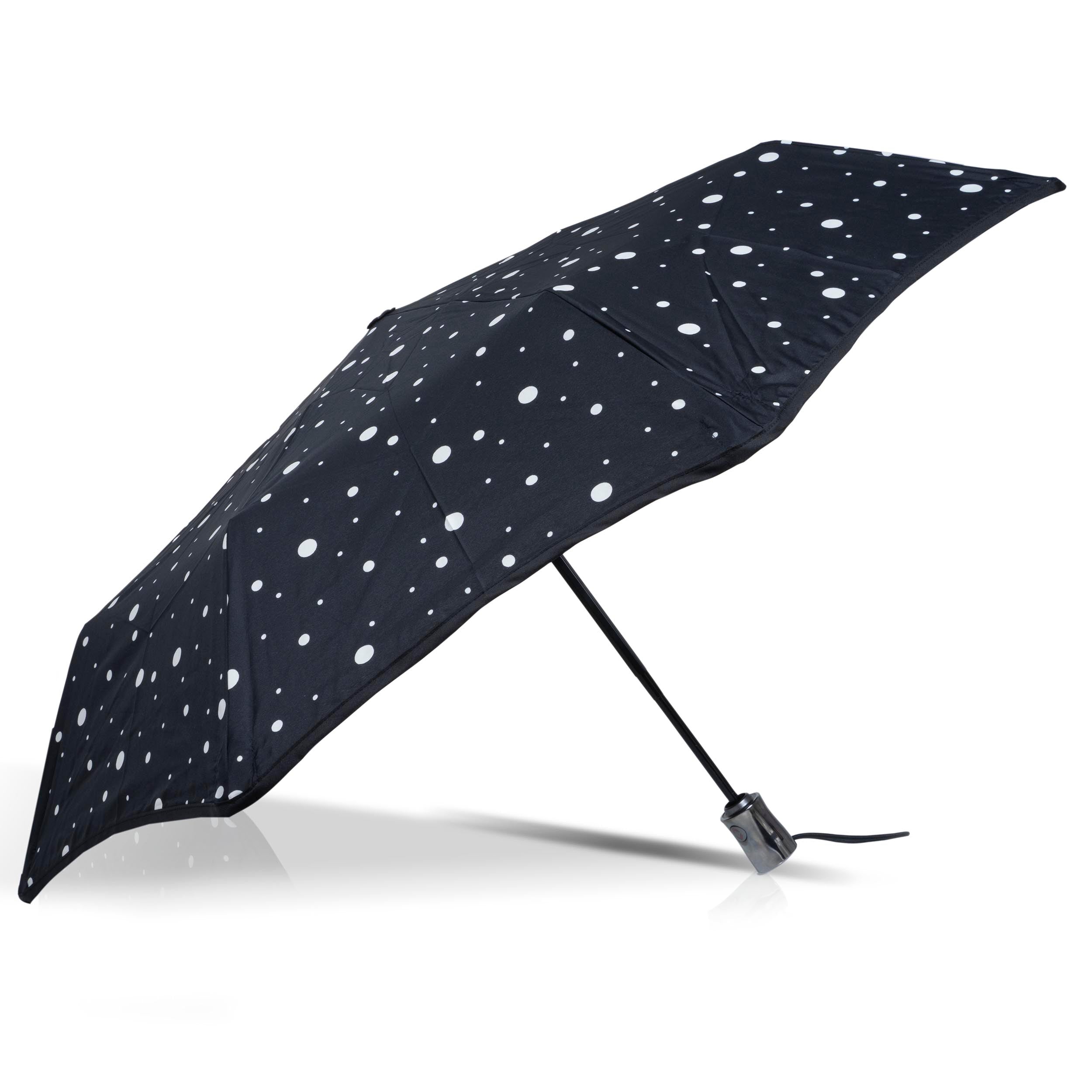 isotoner-parapluie-x-tra-solide-28-cm-pois-noir-jaune-automatique image 2
