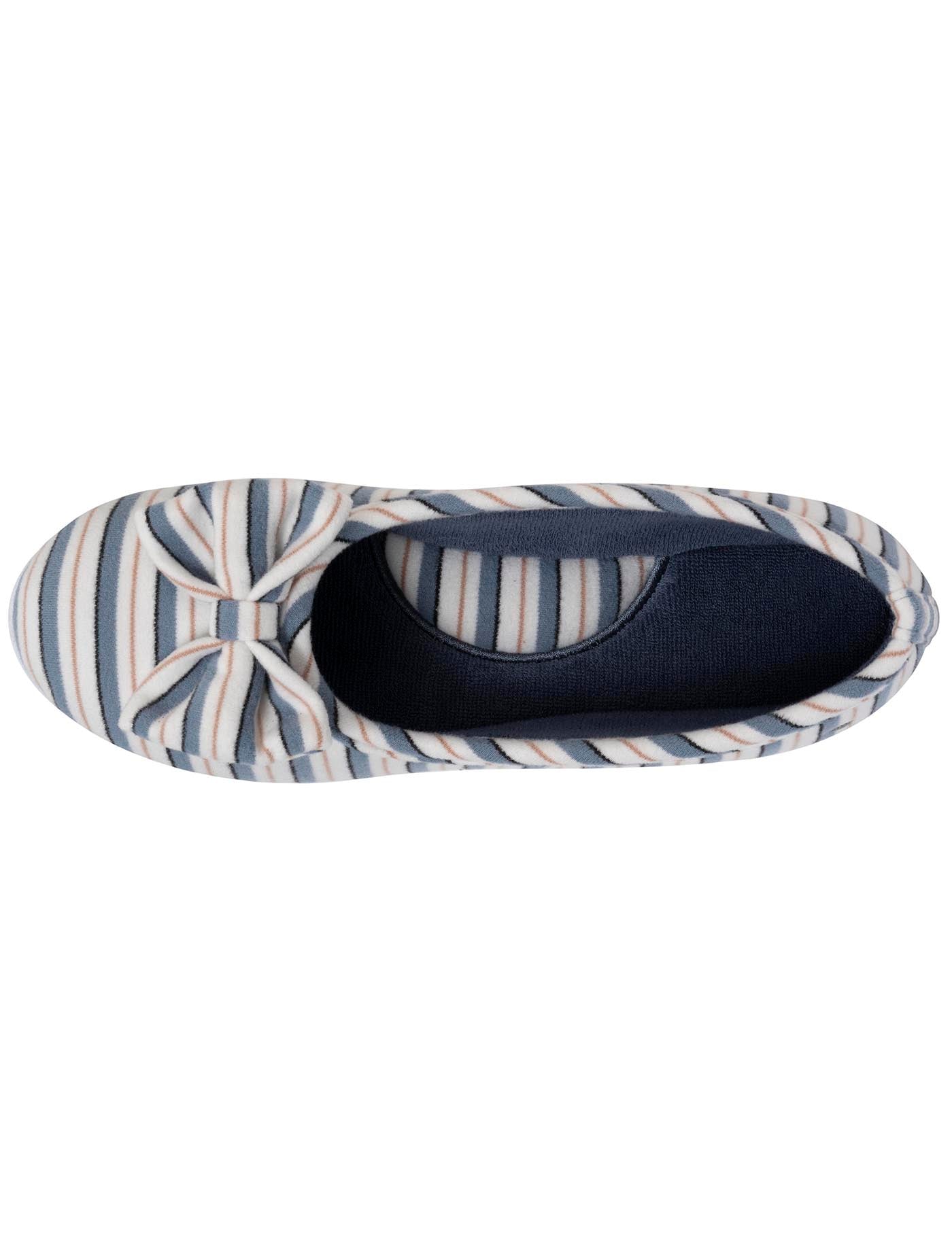 isotoner-chaussons-ballerines-femme-rayure-marini-re image 7