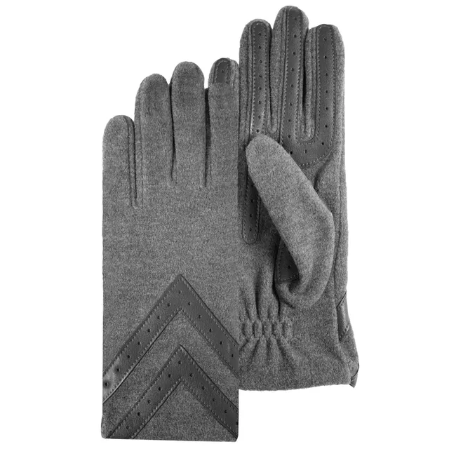 isotoner-gants-femme-tactiles-polaire-recycl-e-gris image 1