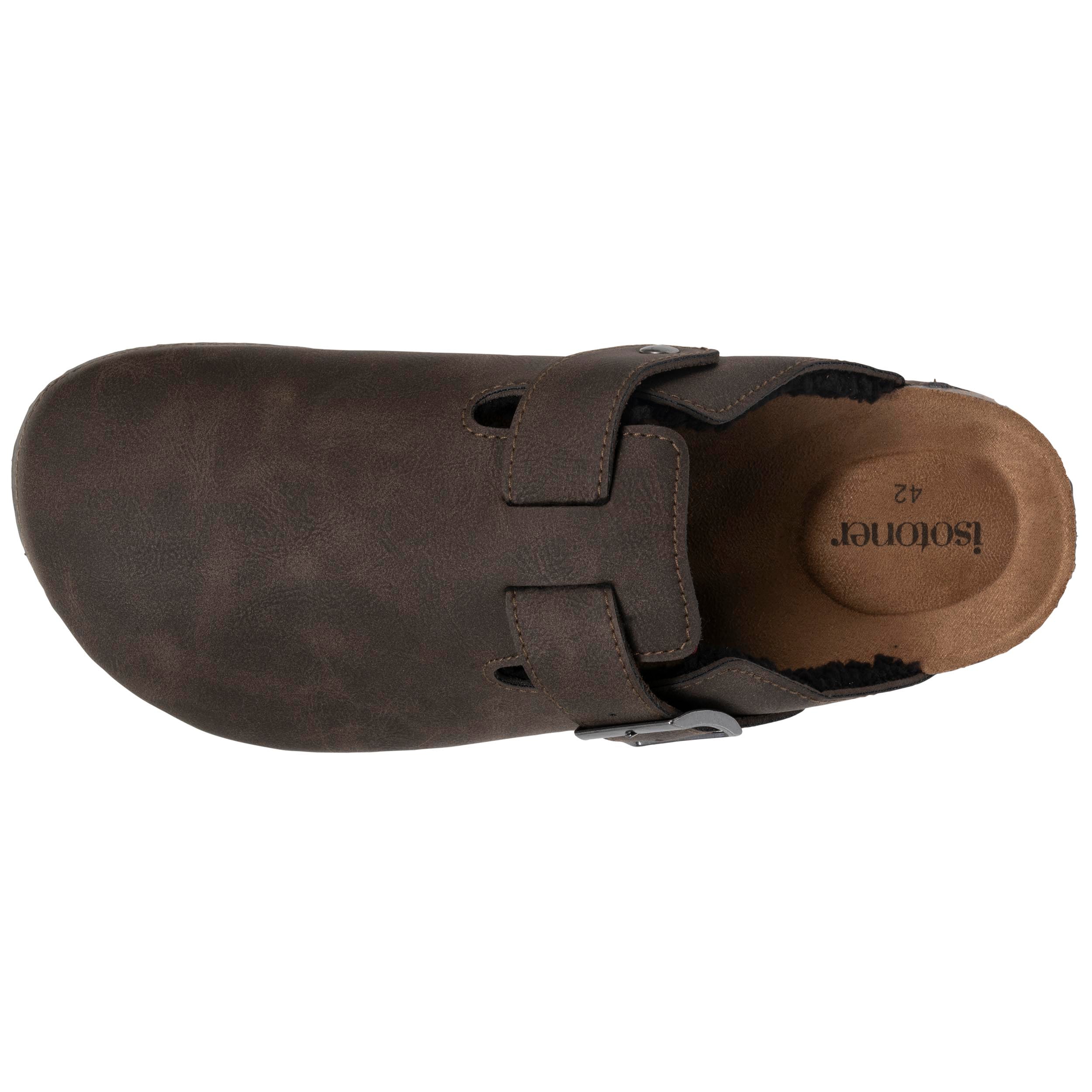 isotoner-sabots-homme-fourr-s-marron-doublure-fourrure image 2