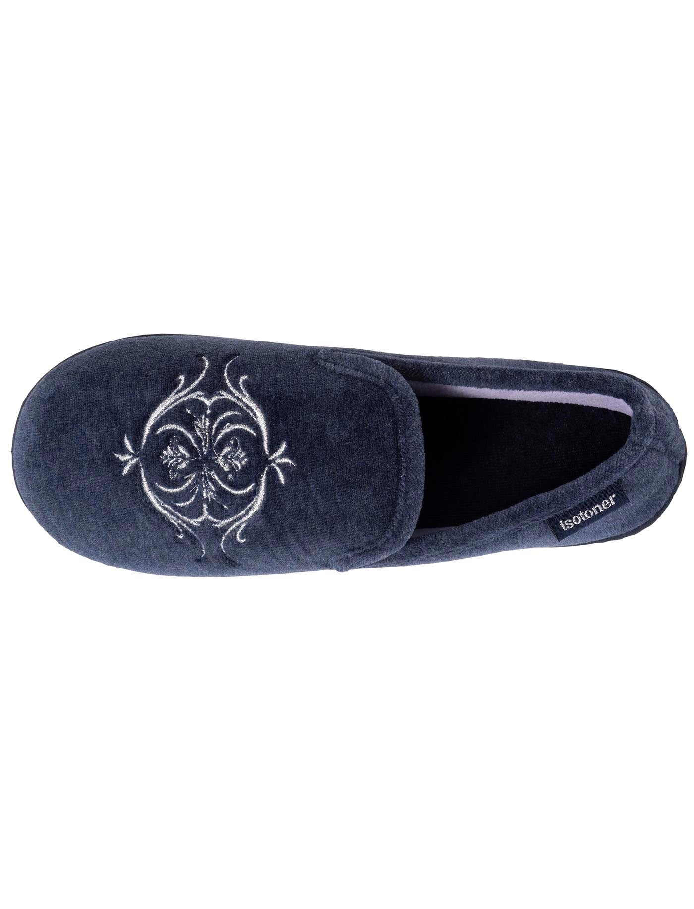 isotoner-chaussons-charentaises-femme-marine-brod-m-moire-de-forme image 7
