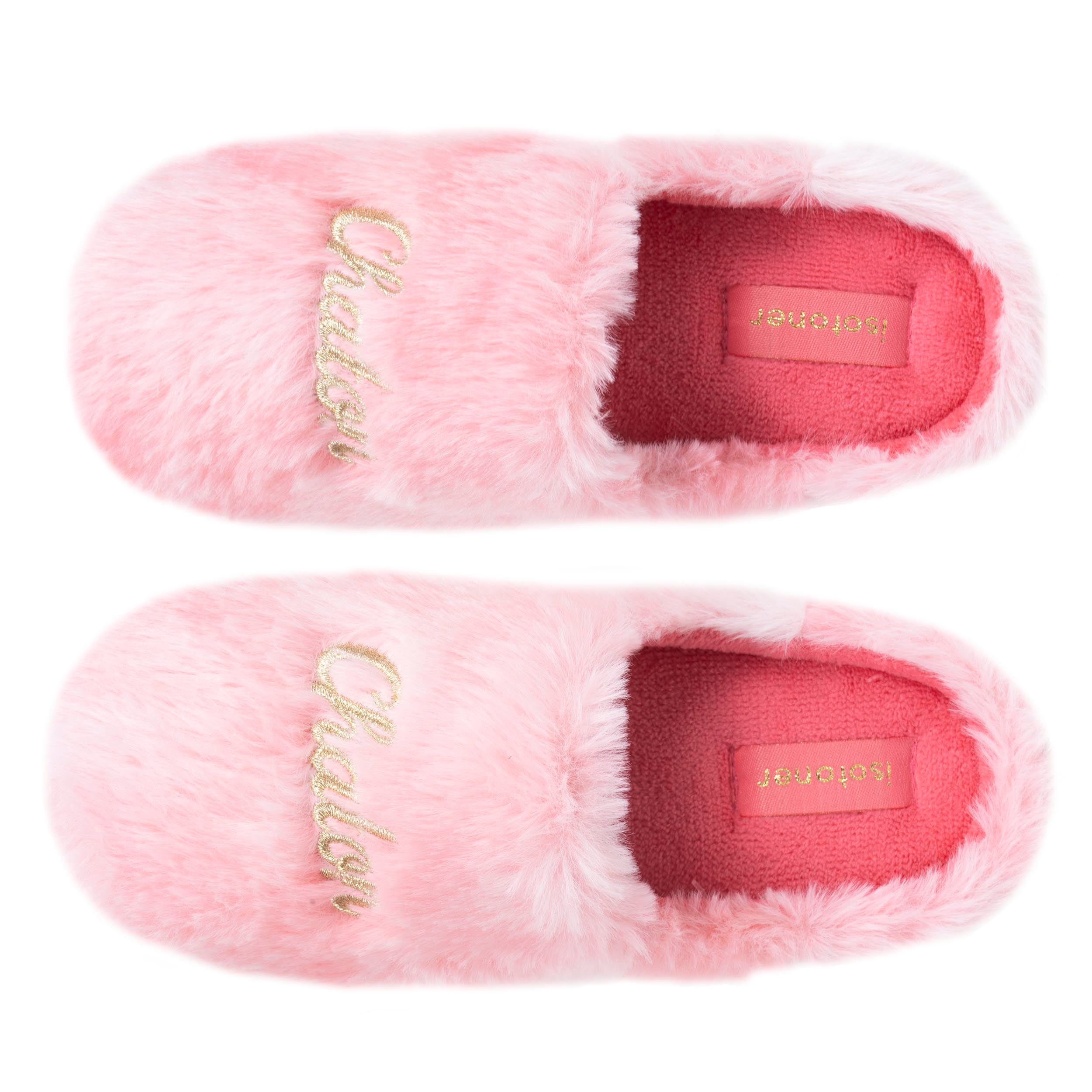 isotoner-chaussons-mules-enfant-bloup-rose-fille image 2