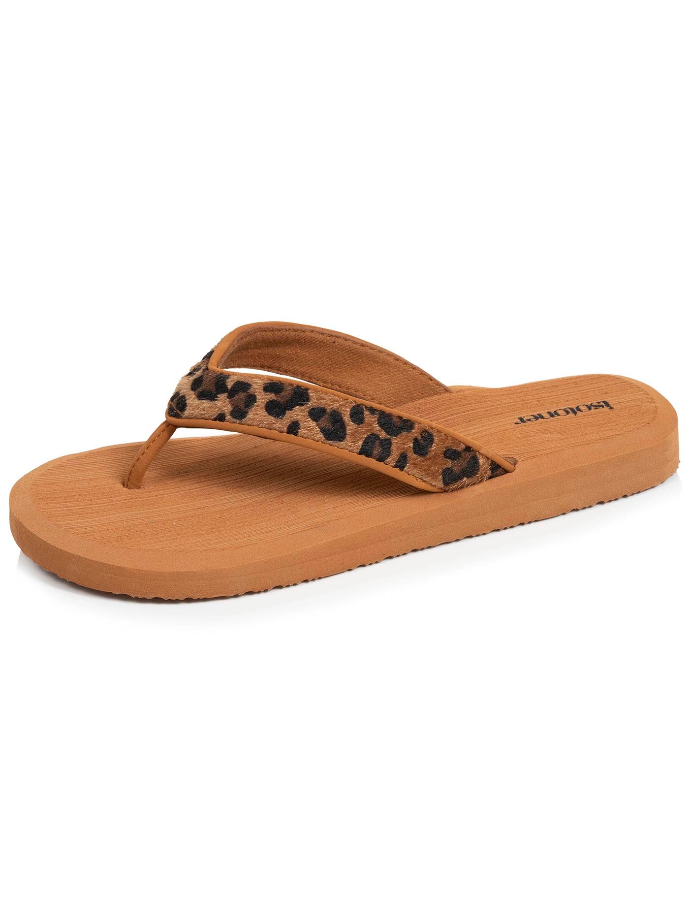 isotoner-yoga-jungle-tongs-femme-marron-l-opard image 6