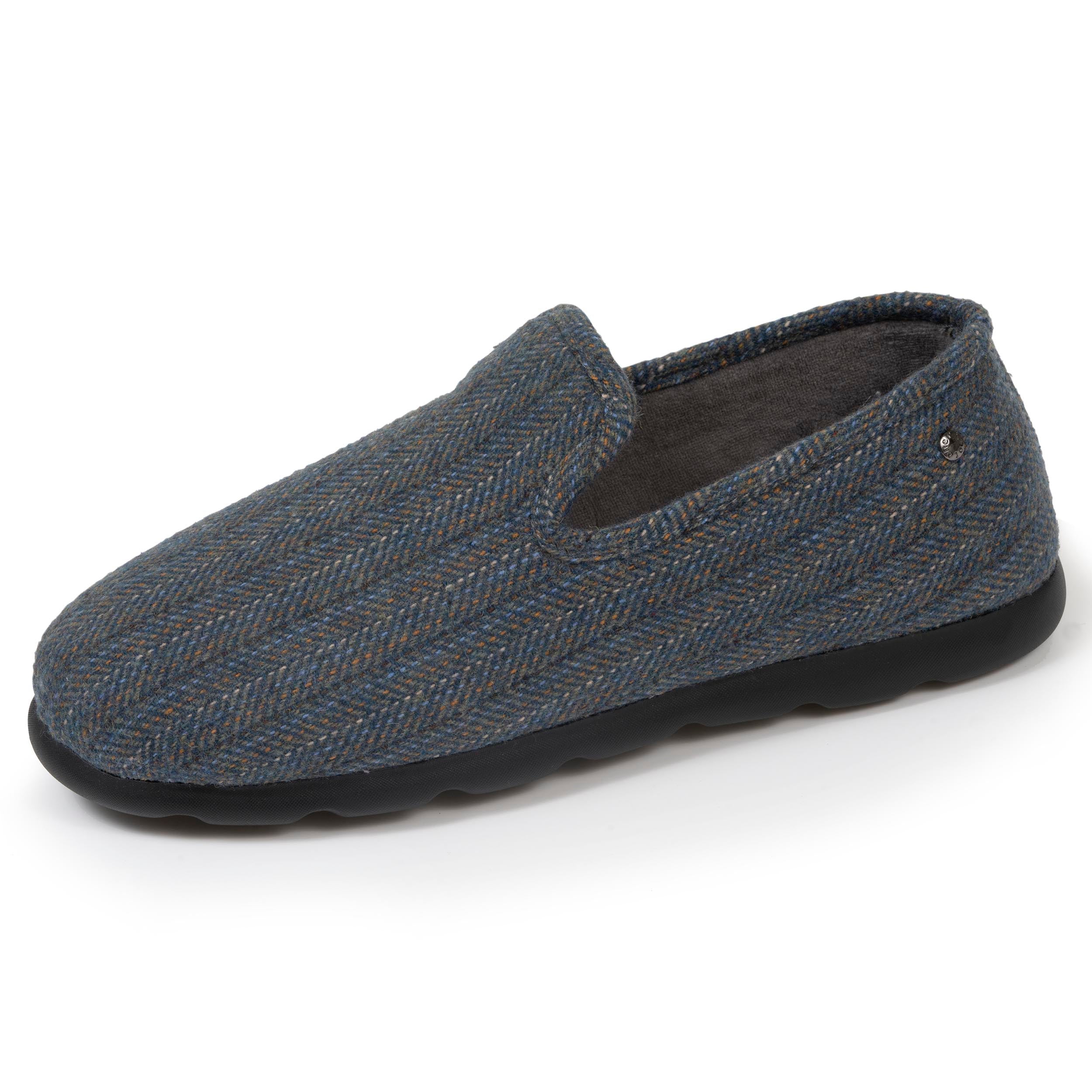 isotoner-chaussons-charentaises-homme-chevrons-bleus image 1