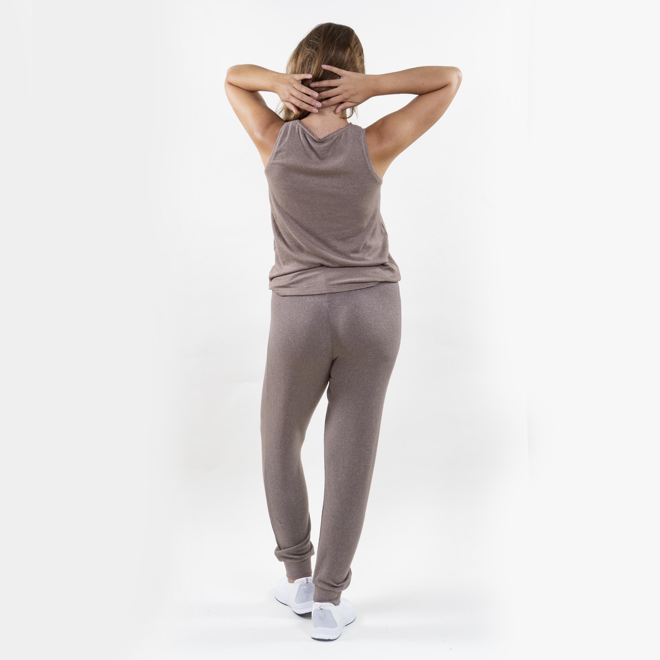 isotoner-d-bardeur-femme-taupe-chin-dentelle-loungewear image 4