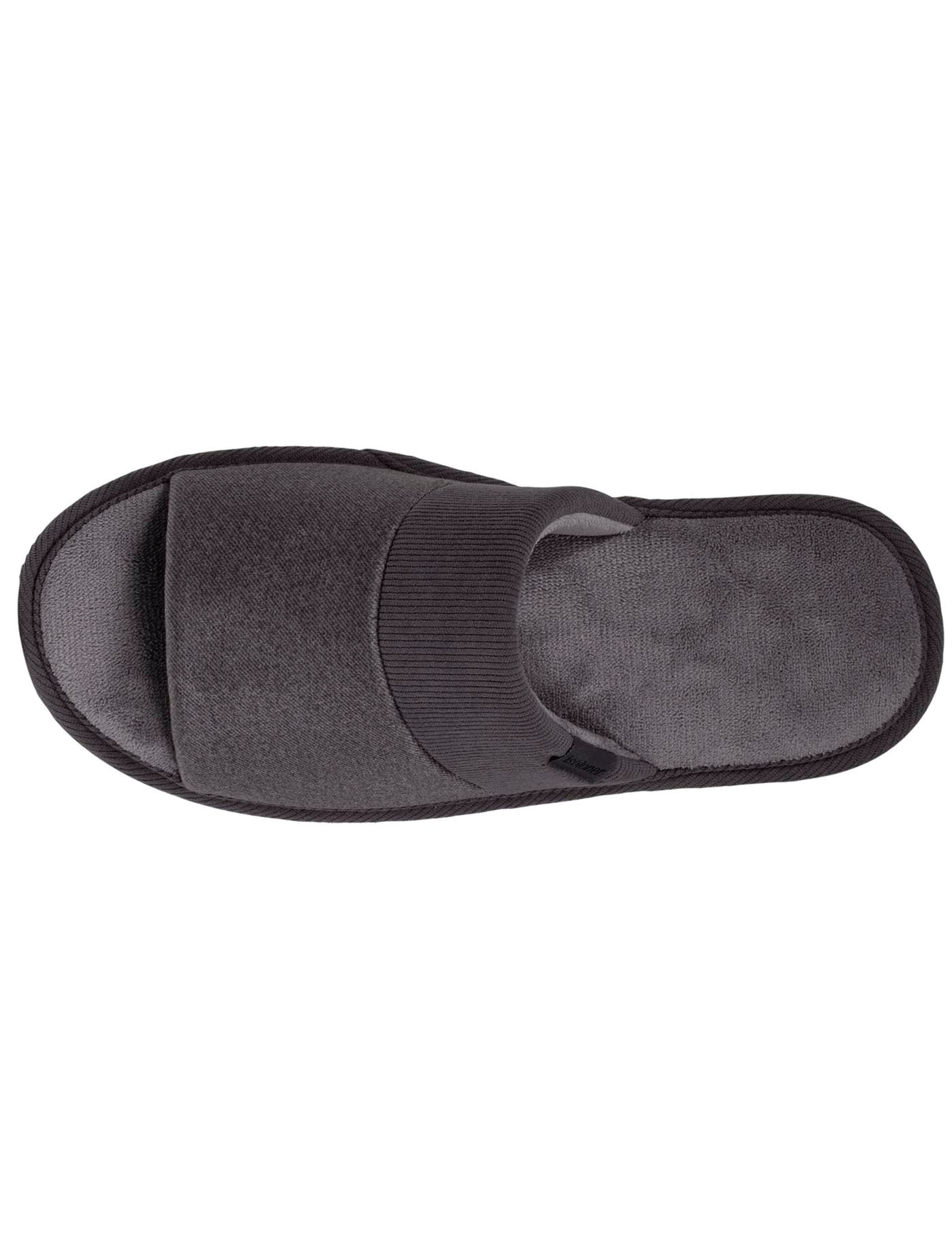isotoner-chaussons-mules-ouvertes-homme-gris-microvelours image 7