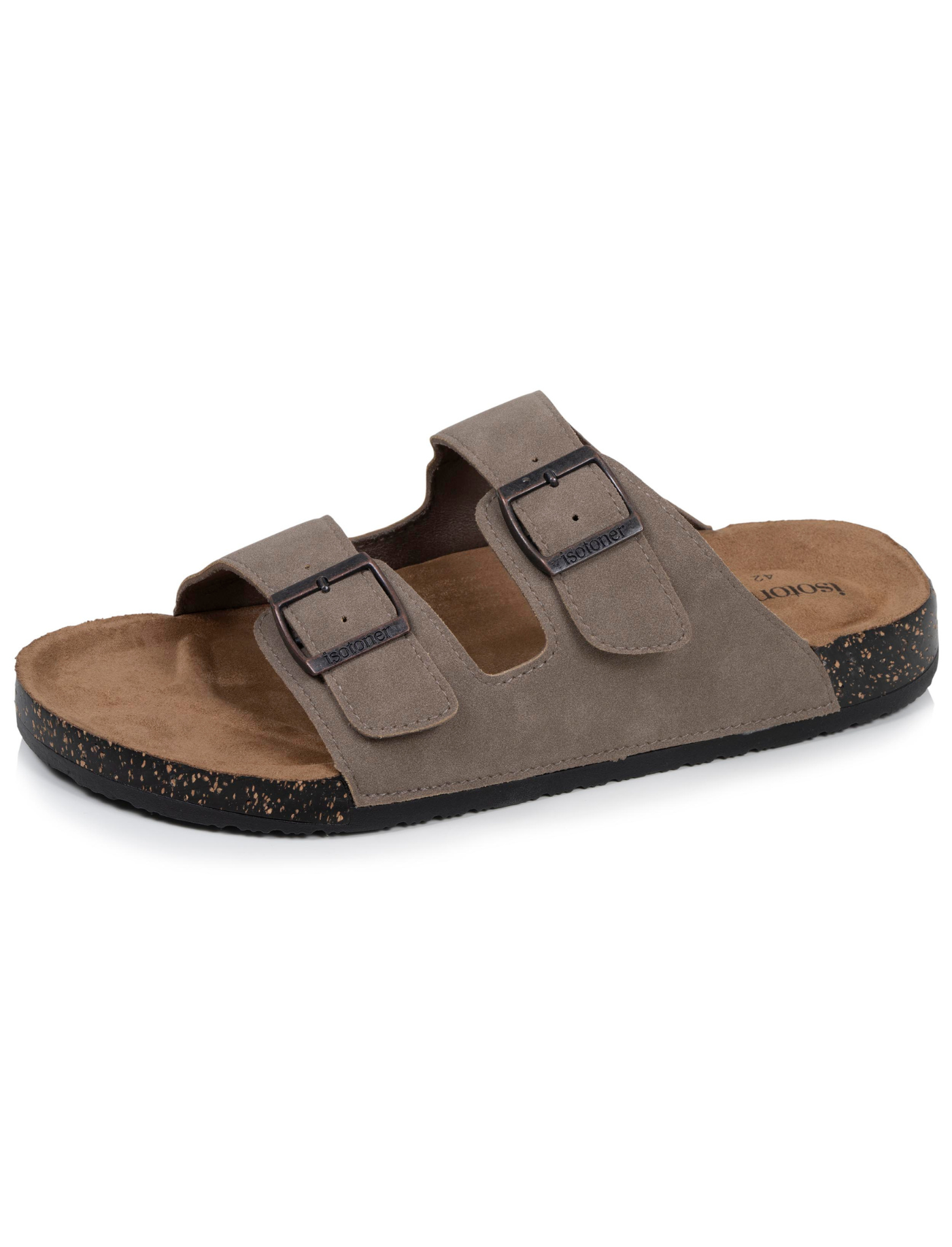 isotoner-mules-sandales-homme-double-bride-taupe-xtra-flex image 6