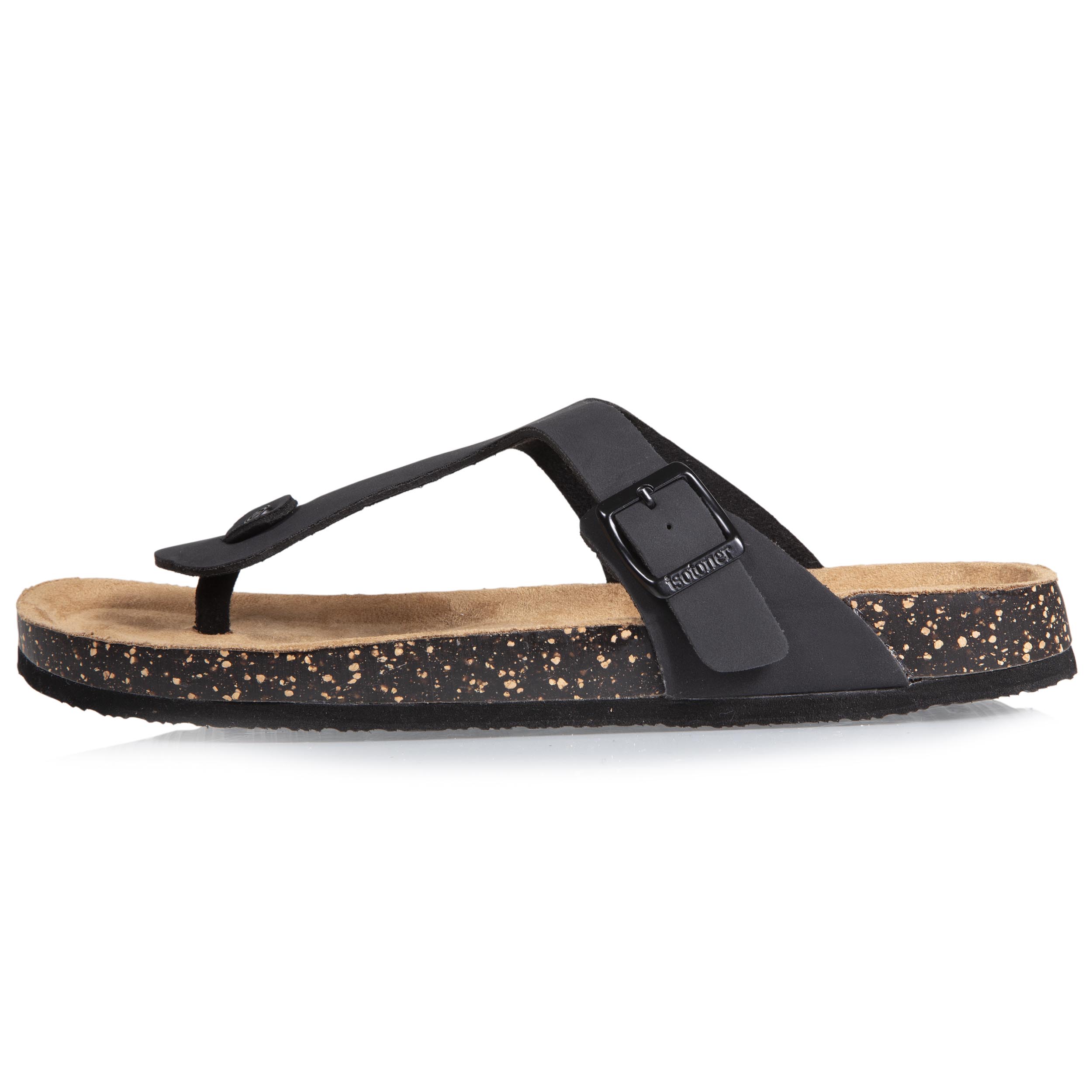 isotoner-mules-tongs-femme-bride-r-glable-noir image 3