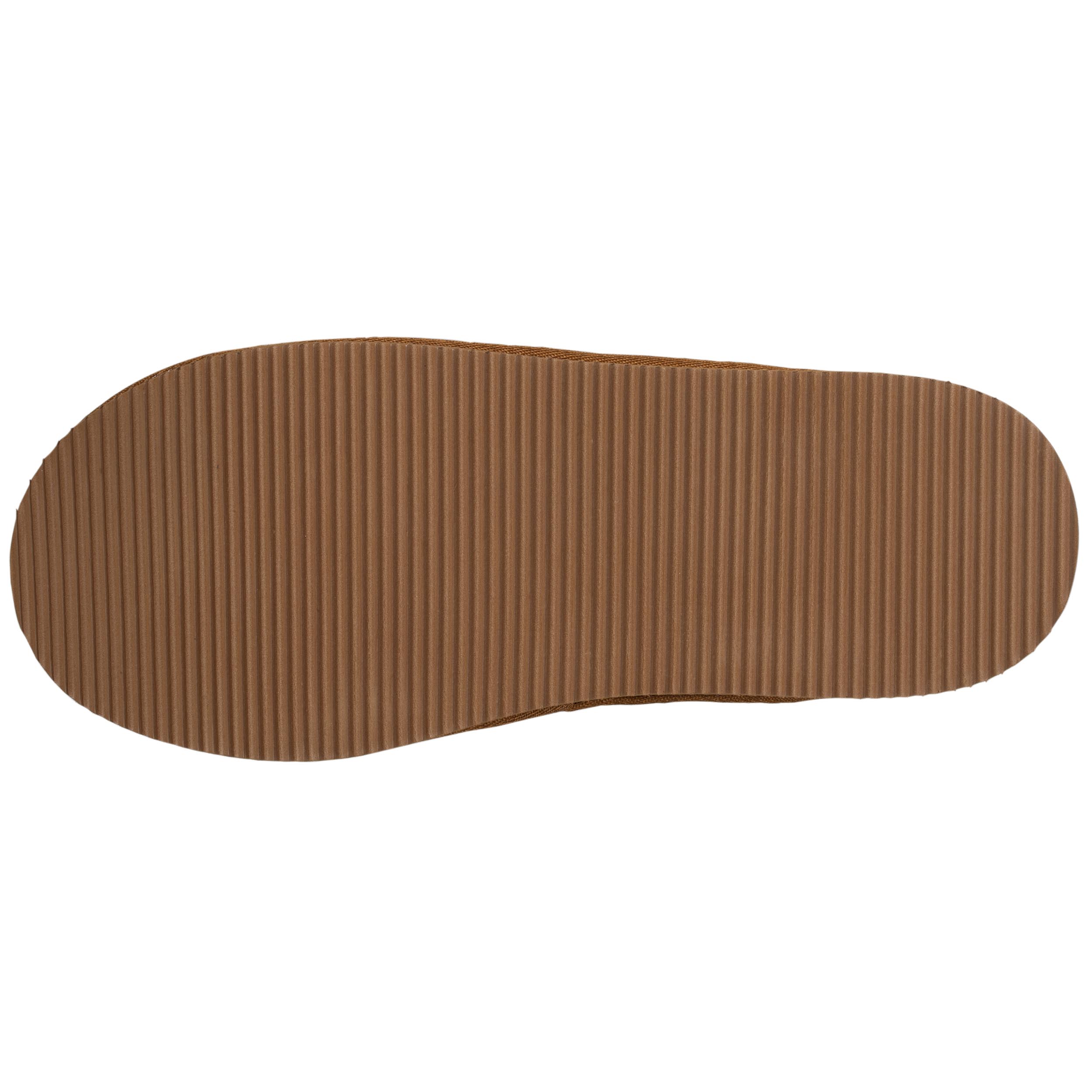 isotoner-chaussons-mules-homme-cuir-camel-fourr-es image 5