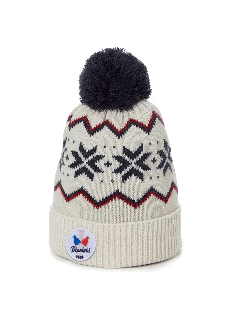 pipolaki-bonnet-odaia-femme-motif-flocon-ski-vintage-doubl-polaire image 1
