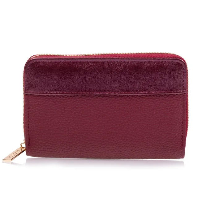 isotoner-portefeuille-femme-zipp-rouge-rfid image 1