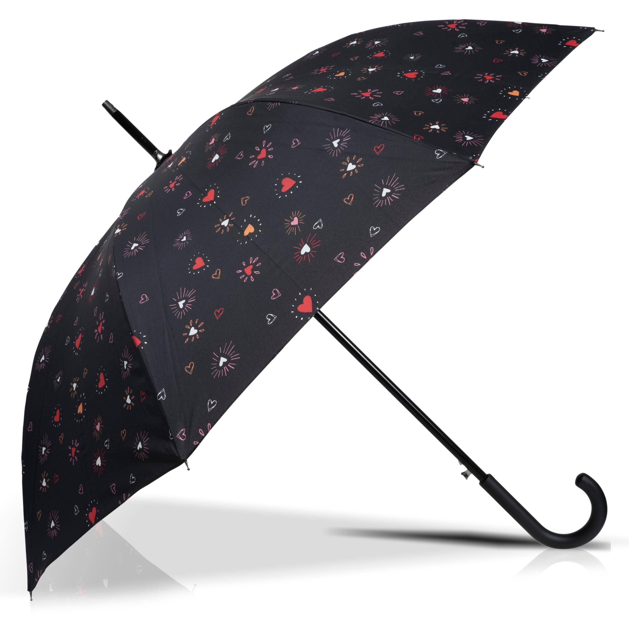 isotoner-parapluie-canne-auto-c-ur-rouge-femme image 1