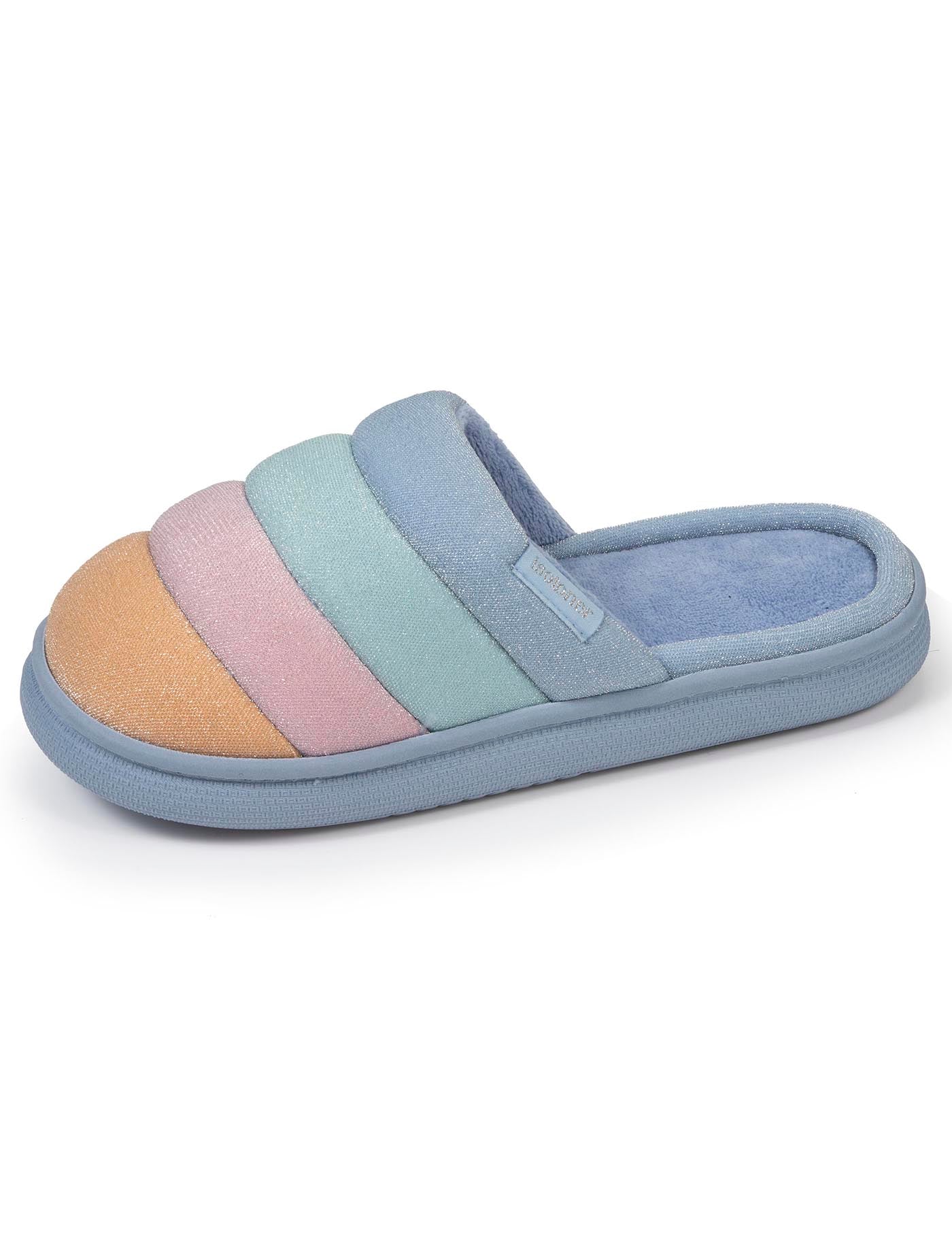 isotoner-chaussons-mules-femme-bloup-arc-en-ciel image 6