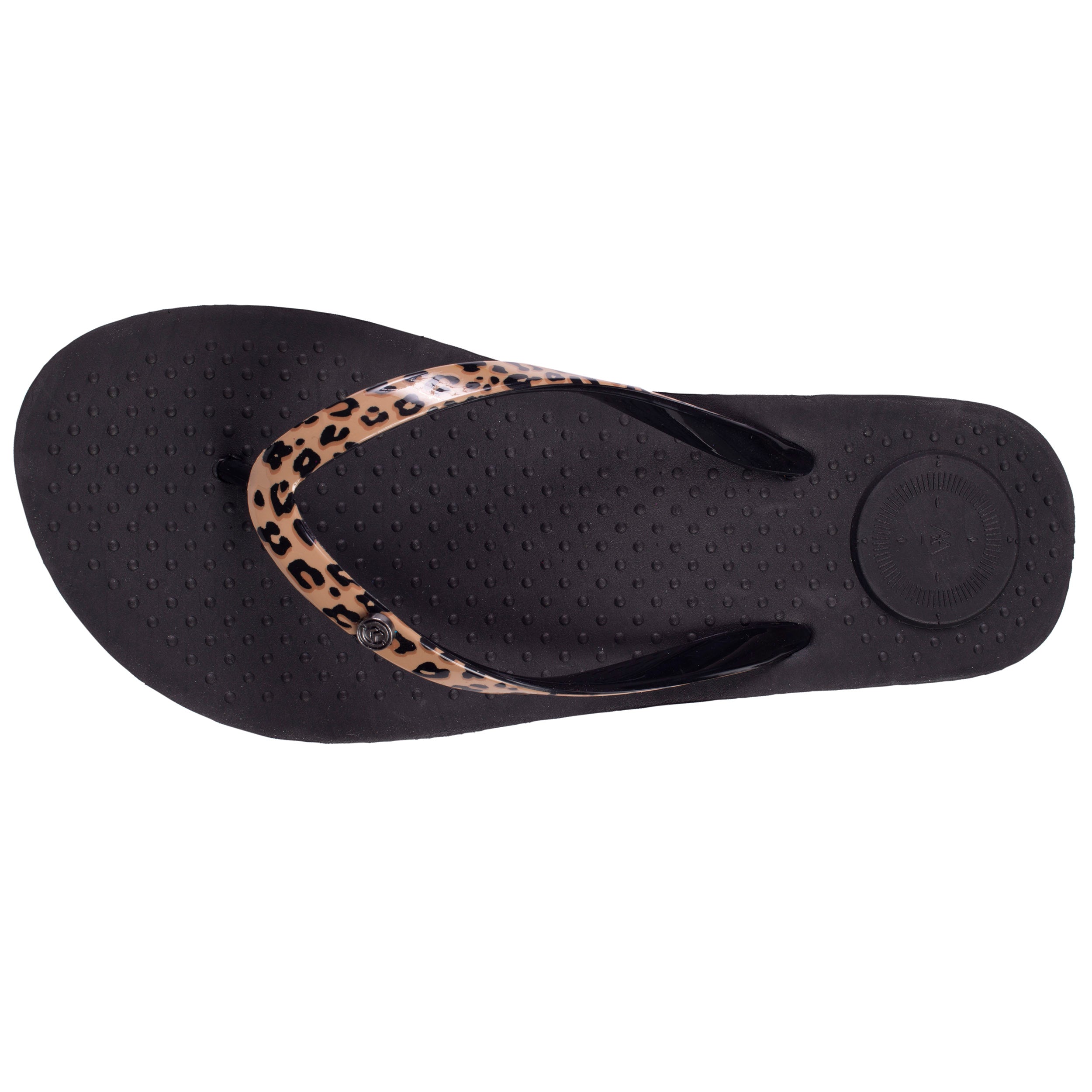 isotoner-tongs-femme-tige-imprim-l-opard-noir-everywear image 2