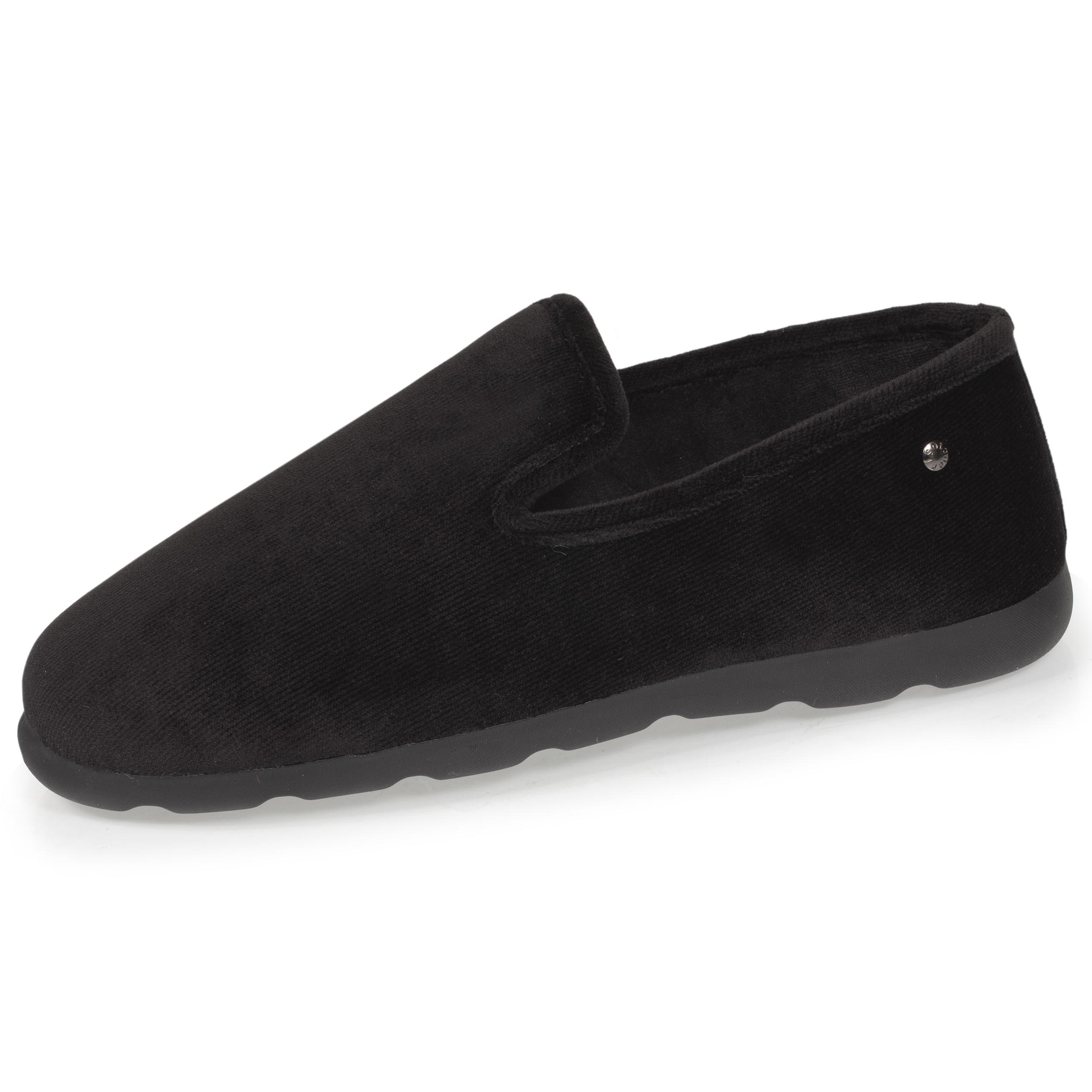 isotoner-chaussons-charentaises-homme-velours-noir-everywear image 1