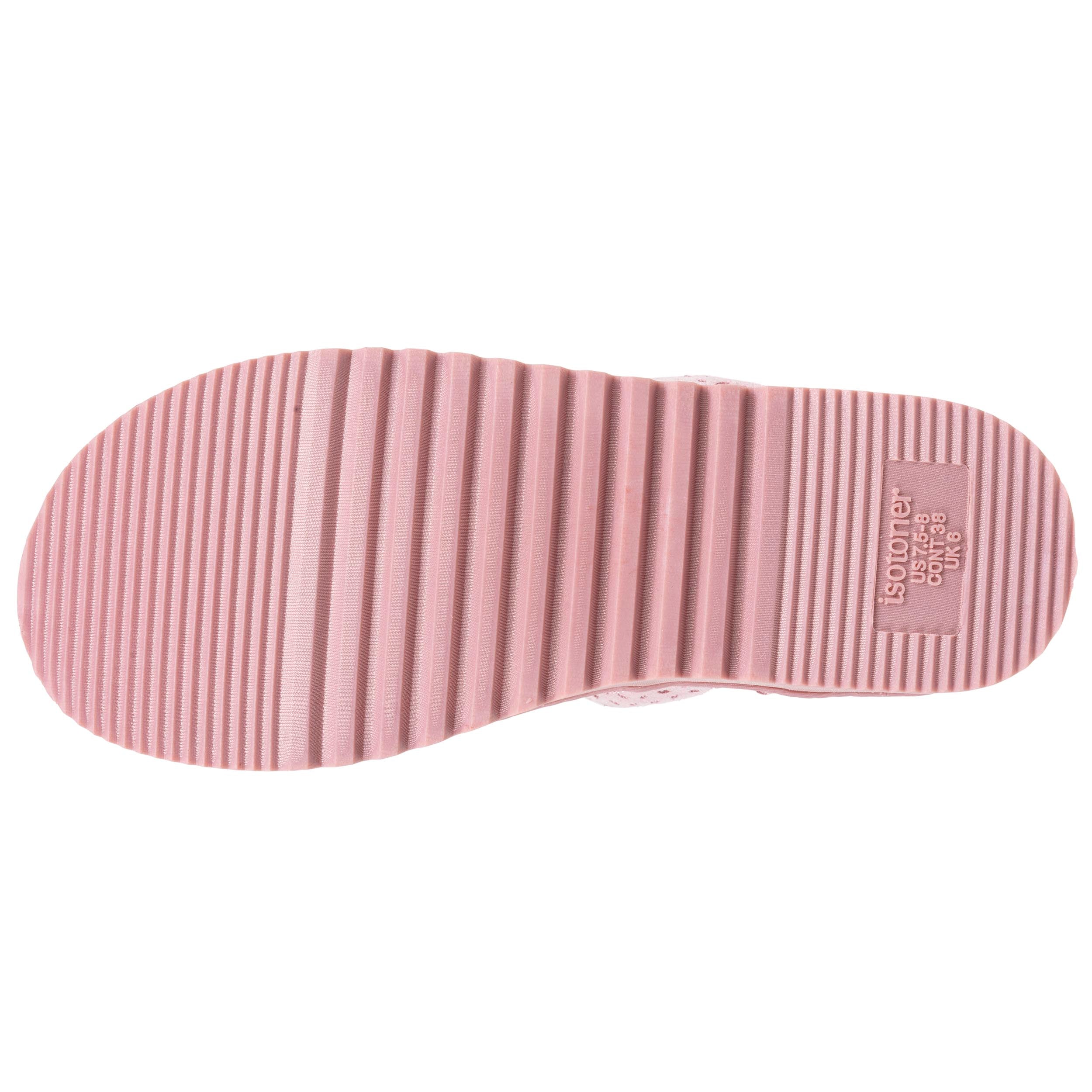 isotoner-mules-crant-es-femme-rose-chaussons-confort image 4