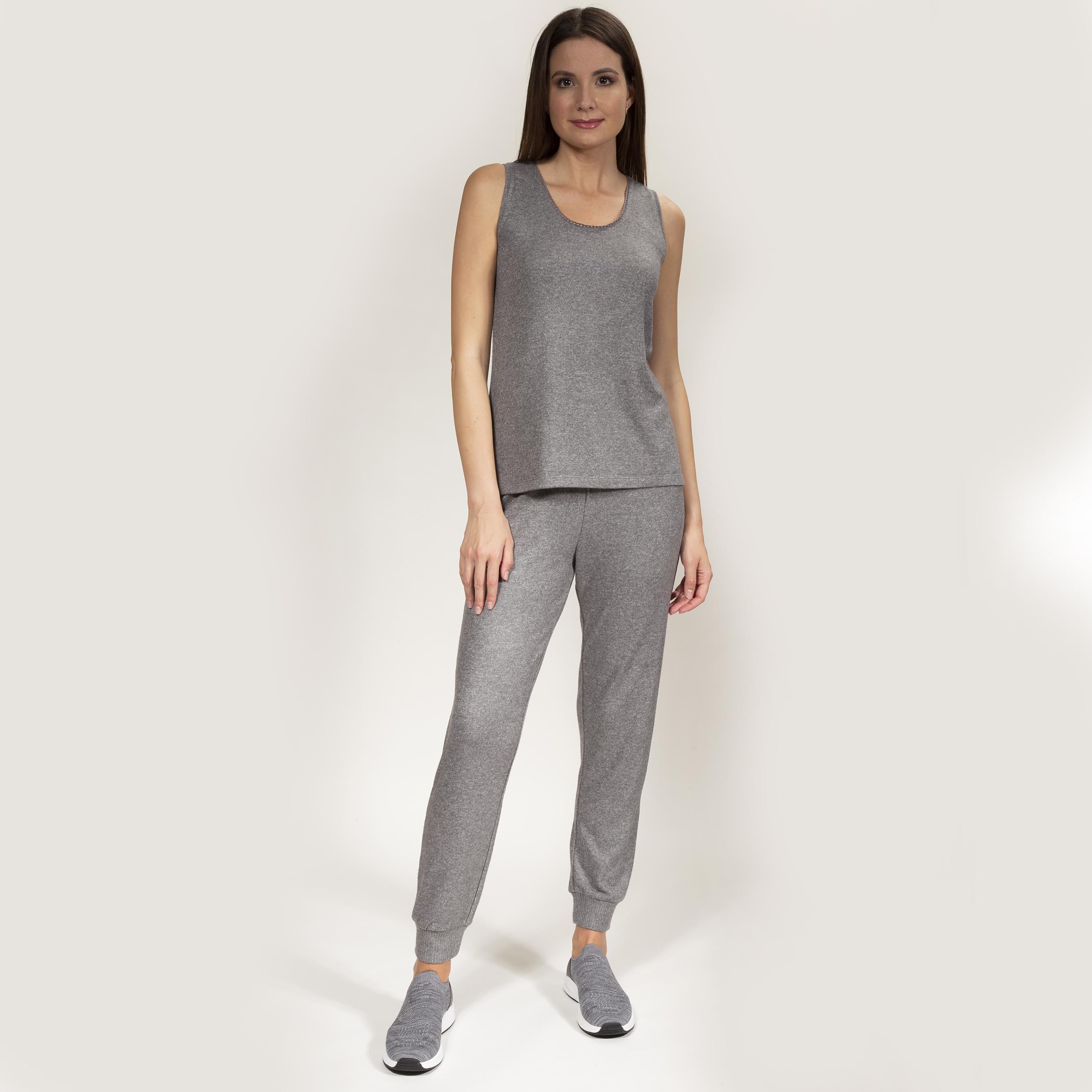 isotoner-d-bardeur-femme-gris-chin-dentelle-homewear-ultra-doux image 4