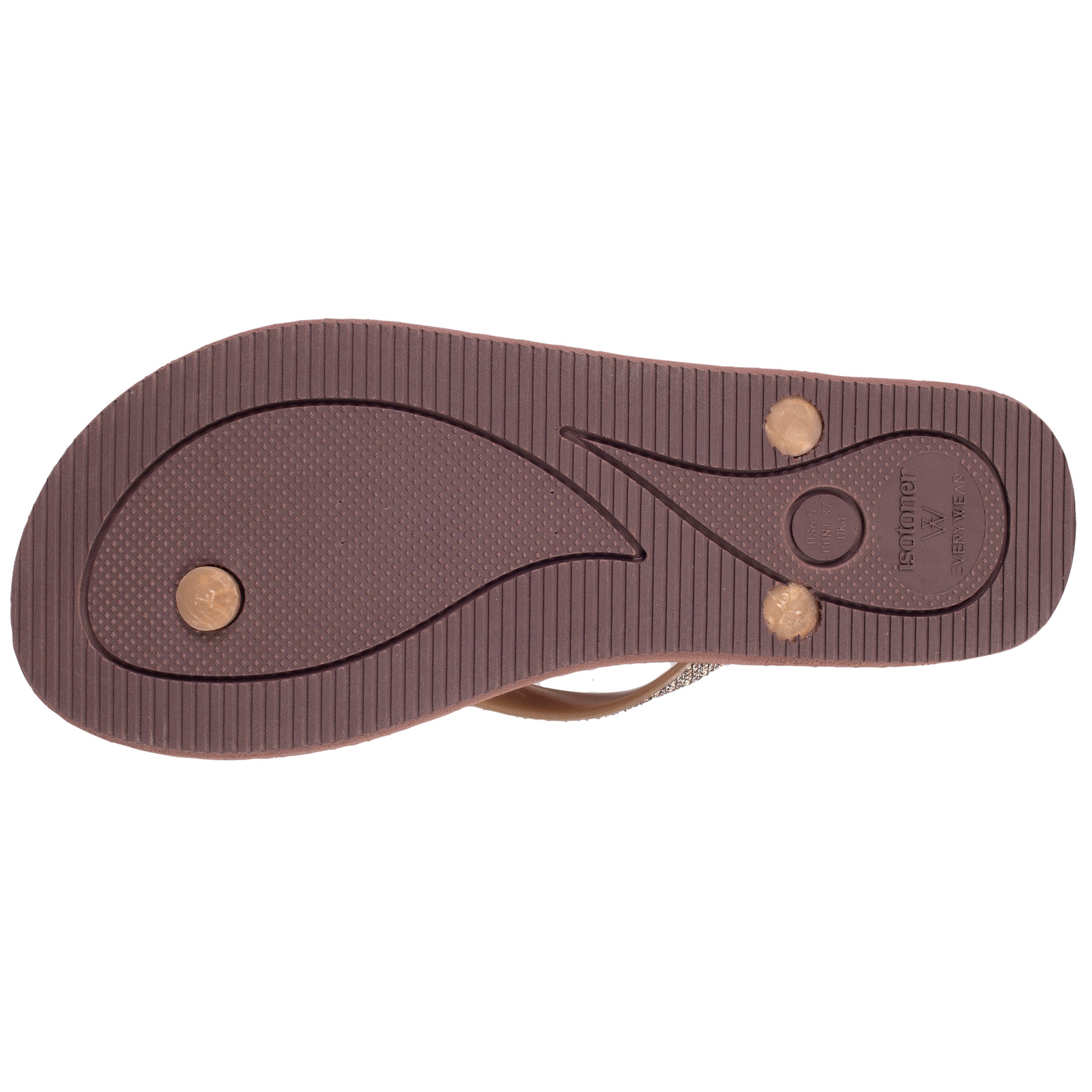 isotoner-everywear-tongs-femme-marron-ornements image 4