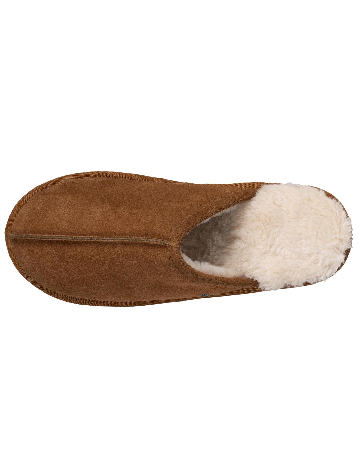 isotoner-chaussons-mules-homme-cuir-camel-fourr-es image 7