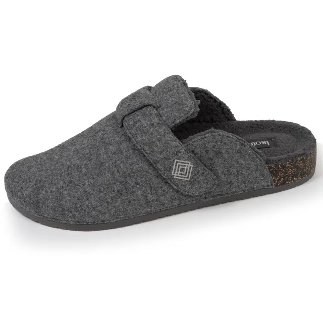 isotoner-chaussons-sabots-homme-gris-chin-bride-scratch image 1