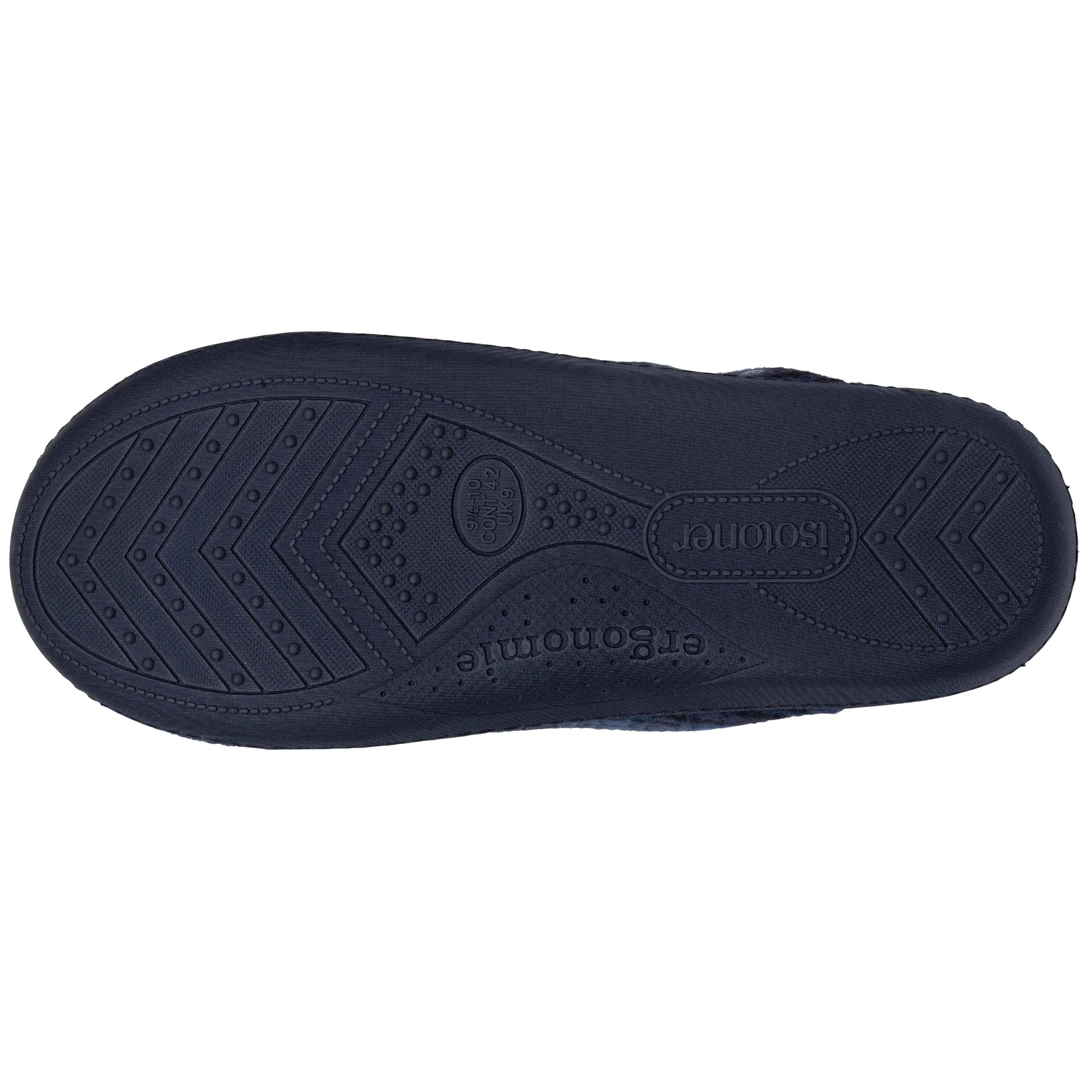 isotoner-chaussons-mules-homme-tartan-bleus-vo-te-plantaire image 4